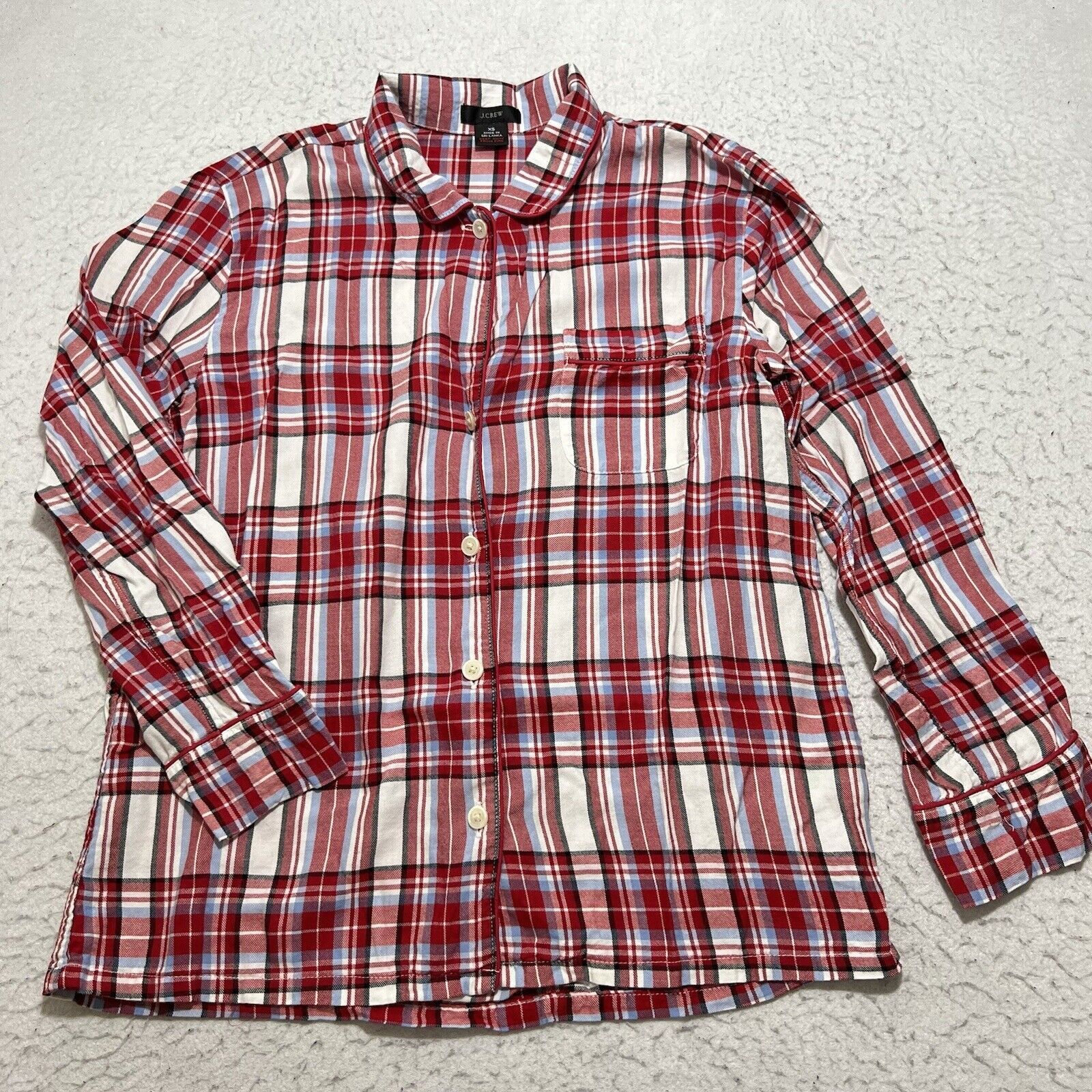 J.Crew J. Crew Button Up Flannel Collared Shirt Red Plaid Top Size XS / US 0-2 / IT 36-38 - 1 Thumbnail