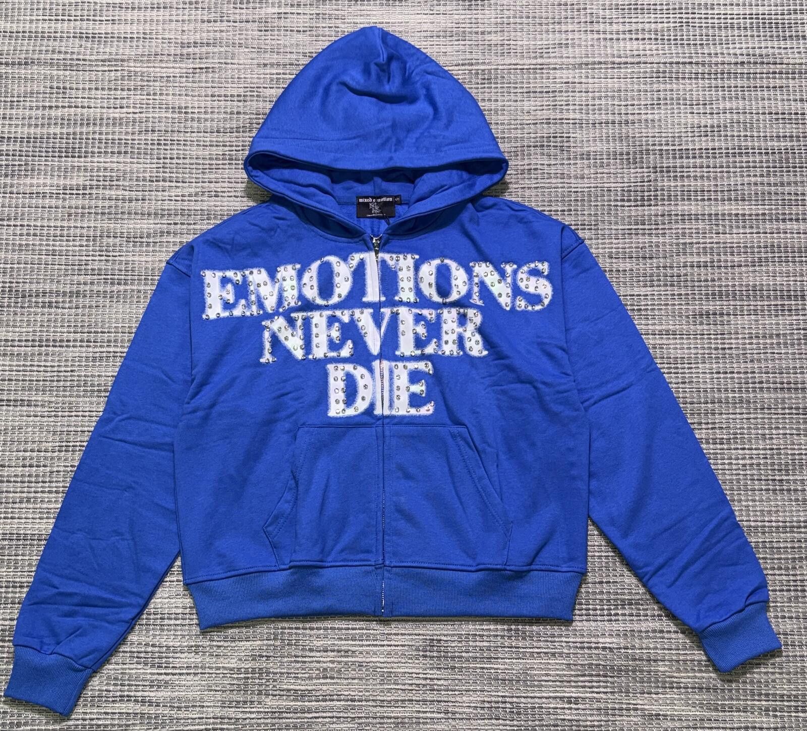 Other Mixed Emotions Blue 'END' Rhinestone Zip Size US XL / EU 56 / 4 - 1 Thumbnail