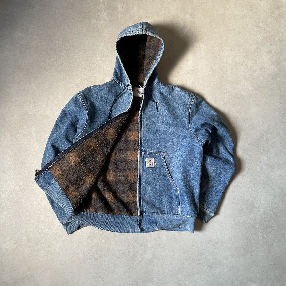 Carhartt Vintage Carhartt J08DST sandstone Denim active Jacket Size US M / EU 48-50 / 2 - 1 Thumbnail