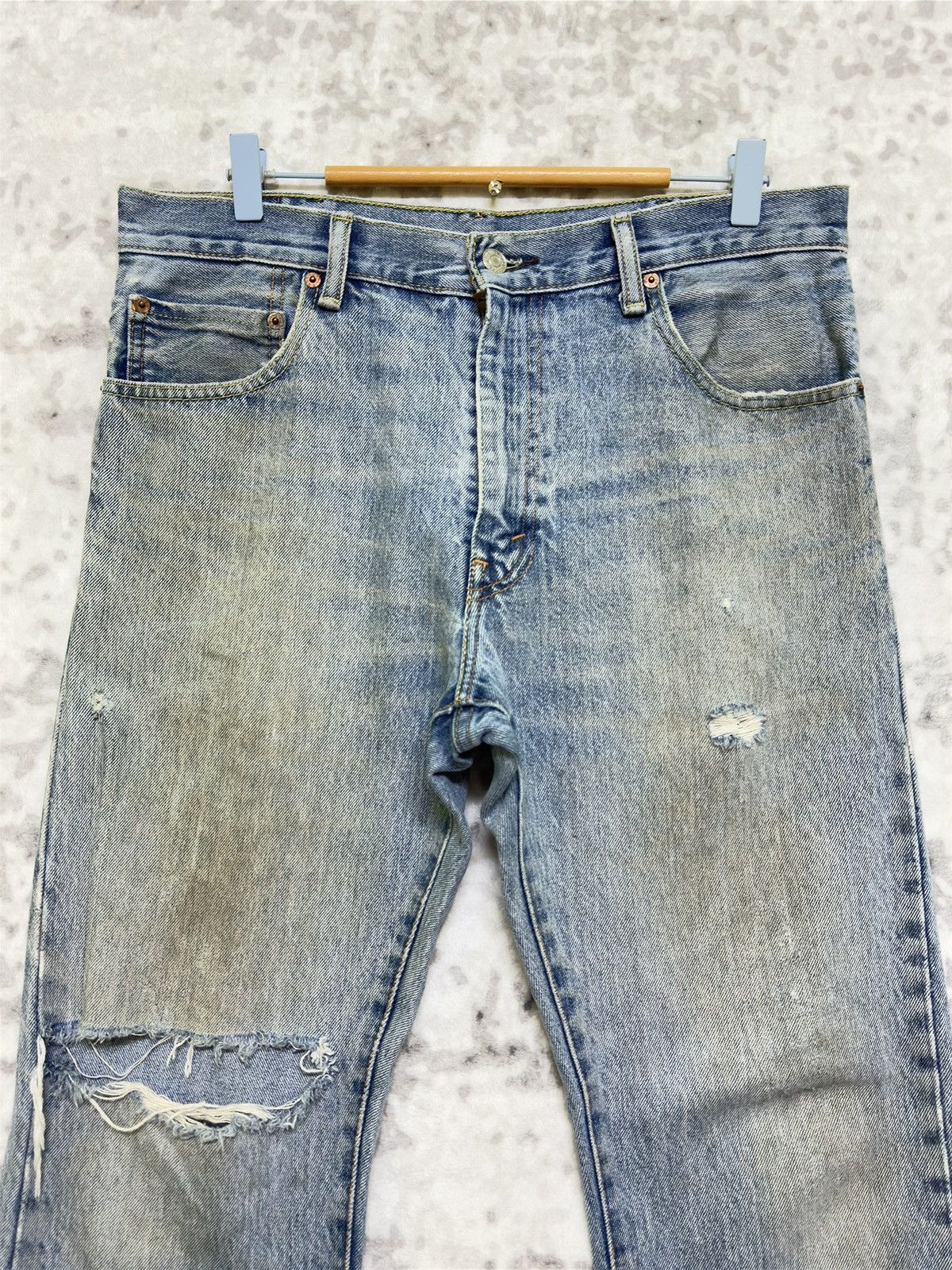 Levi's Vintage Levi's 517 Flared Bootcut Mud Wash Distressed Jeans Size US 33 - 3 Thumbnail