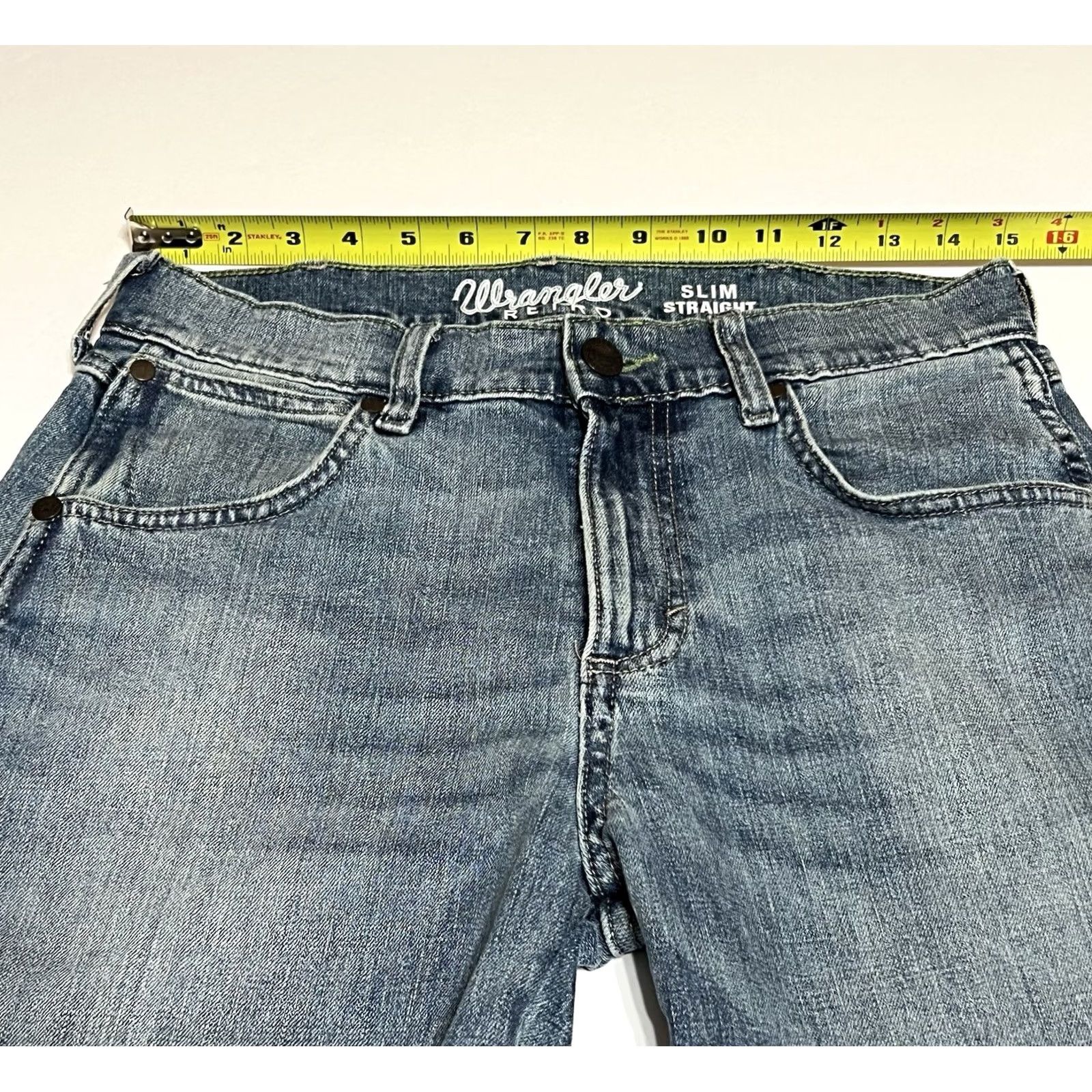 Wrangler Wrangler Retro Slim Straight Jeans Mens 30x34 Blue Denim Stretch Size US 30 / EU 46 - 3 Thumbnail