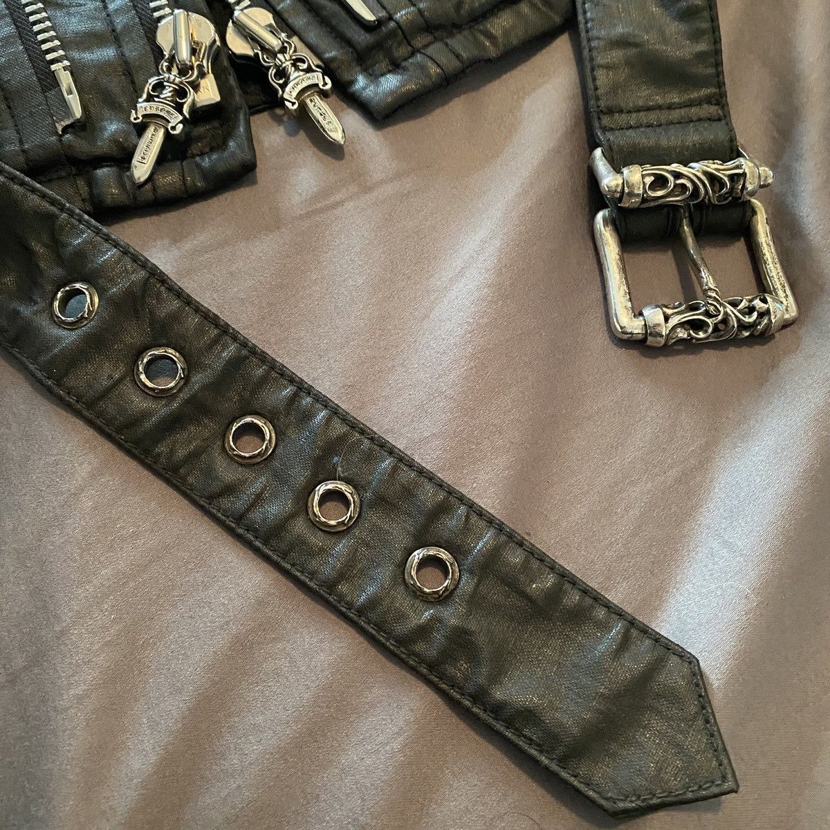 Chrome Hearts Chrome Hearts JJ Dean Waxed Denim Motorcycle Rider Jacket Size US XS / EU 42 / 0 - 4 Thumbnail