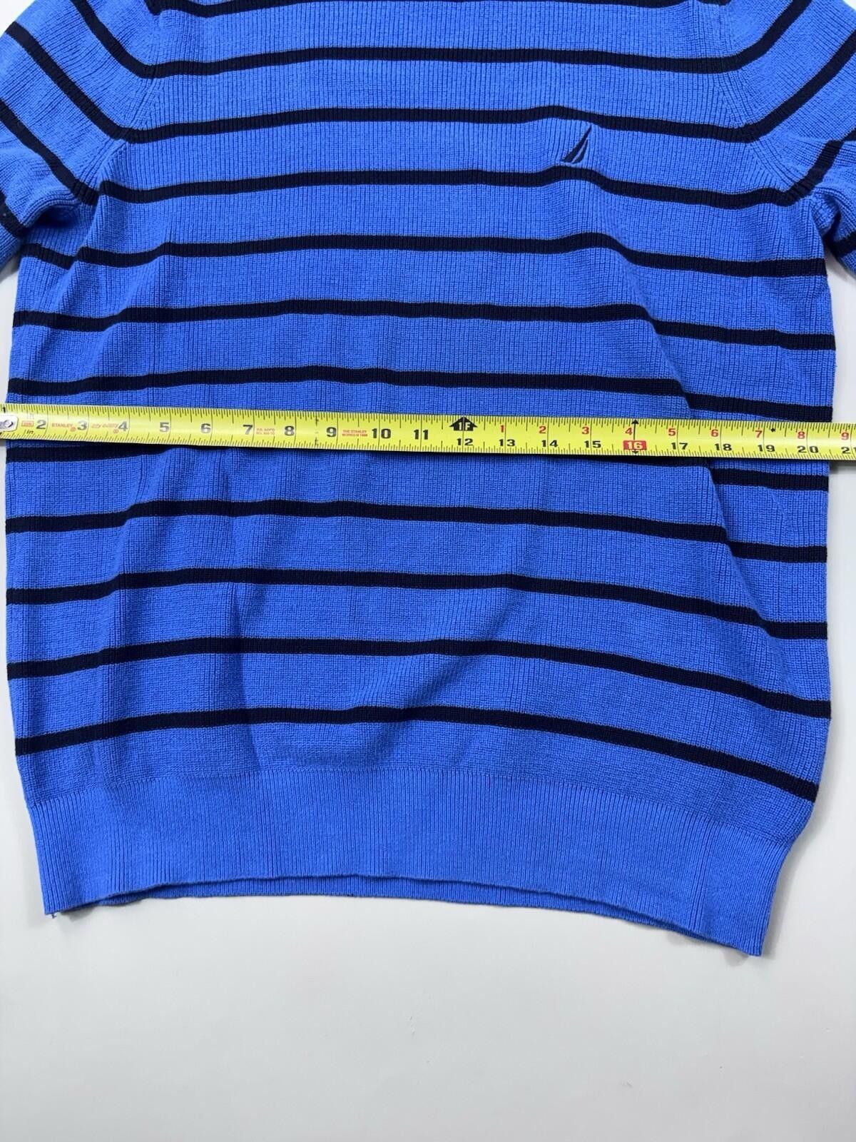 Nautica Nautica Men’s Crew-Neck Blue Striped Knit Sweater Size M Size US M / EU 48-50 / 2 - 8 Thumbnail