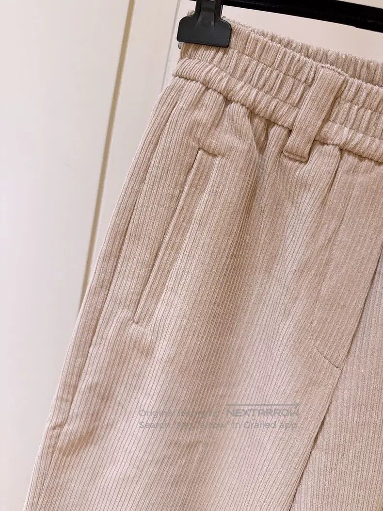 Brunello Cucinelli Brunello Cucinelli Khaki corduroy wide-leg pants Size 24" / US 00 / IT 34 - 3 Thumbnail