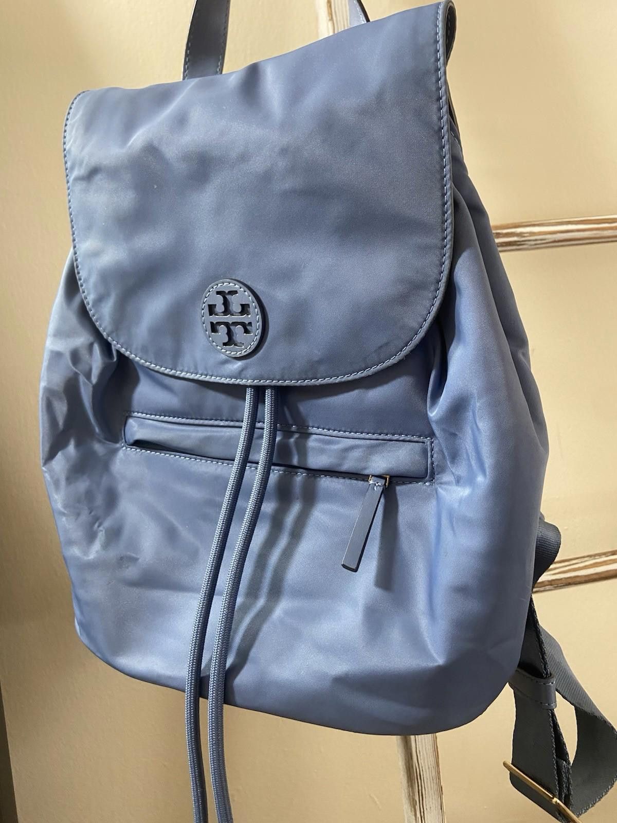 Other Tory Burch Virginia Nylon Leather Drawstring Flap Backpack Size ONE SIZE - 2 Thumbnail