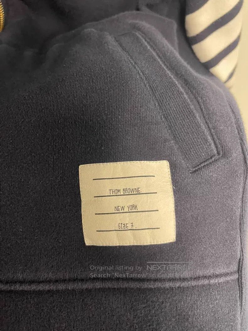 Thom Browne Thom Browne size 7 Four-stripe Zipper Jacket Dark Blue Size US XXL / EU 58 / 5 - 5 Thumbnail