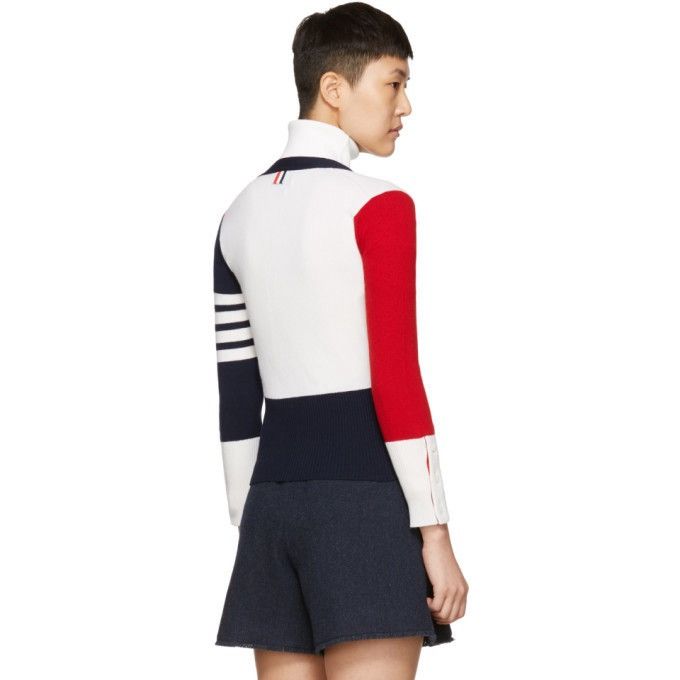 Thom Browne Thom Browne Tricolor Classic V-neck Funmix Cardigan Size XS / US 0-2 / IT 36-38 - 3 Thumbnail