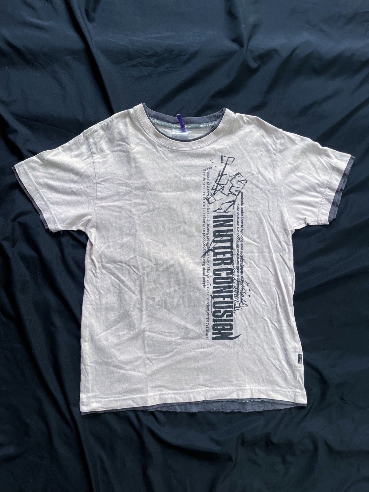 Japanese Brand B ONE SOUL DOUBLE LAYER POEM TEE Size US L / EU 52-54 / 3 - 1 Thumbnail