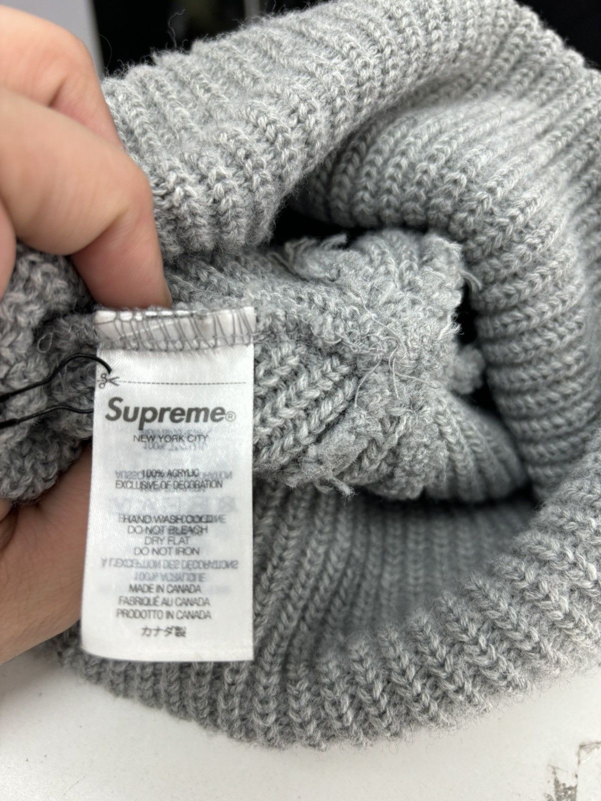 Supreme Supreme Grey Beanie Size ONE SIZE - 2 Thumbnail