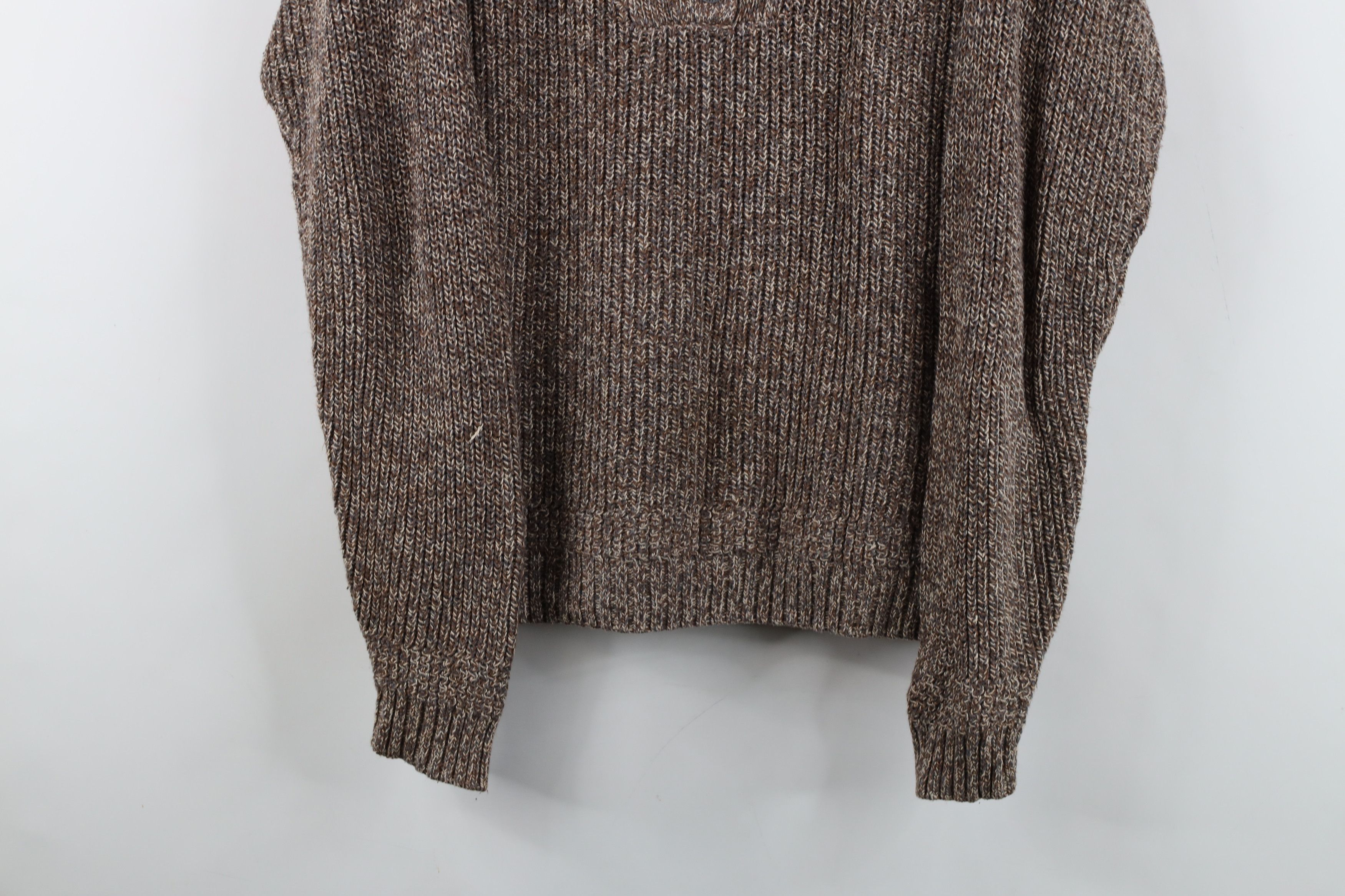 Vintage Vintage 90s Streetwear Ribbed Knit Henley Sweater Brown Size M / US 6-8 / IT 42-44 - 3 Thumbnail