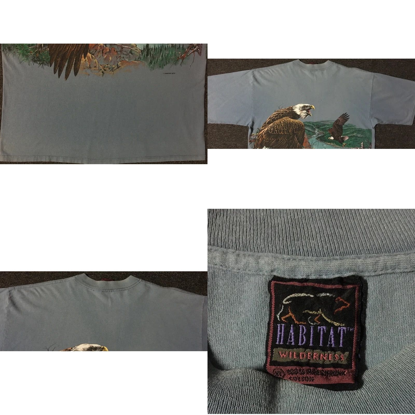 Vintage VINTAGE Eagle All Over Print Shirt 90s XL Blue USA Nature Animal Art Grunge Harley 80 Mens Biker Rockabilly 80s 90s University Wildlif Size US XL / EU 56 / 4 - 8 Thumbnail