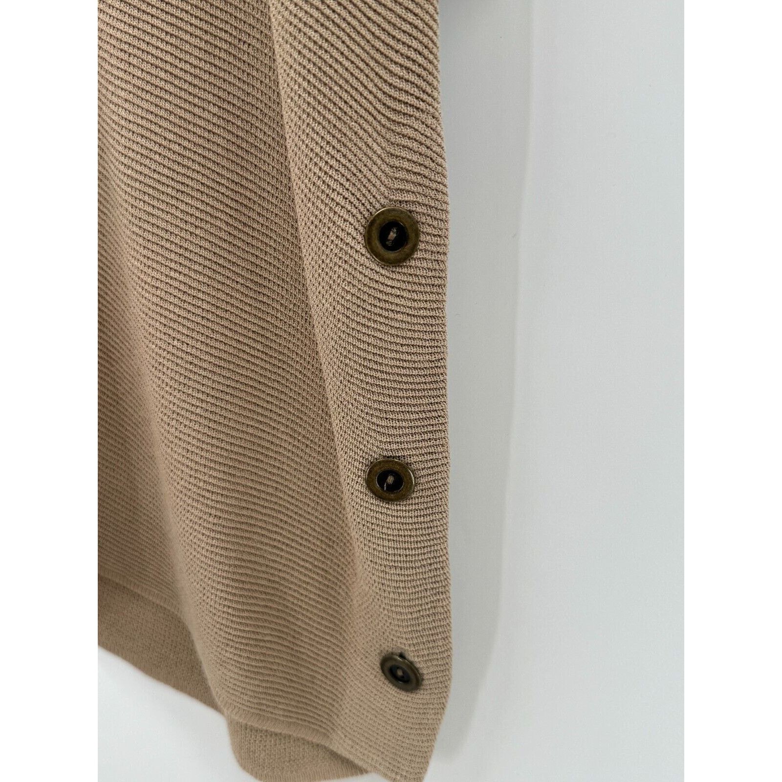 Chicos Chico's Minimalist Tan Camel Tunic Sweater 3 Large 16 Button Size XXL / US 16-18 / IT 52-54 - 4 Thumbnail