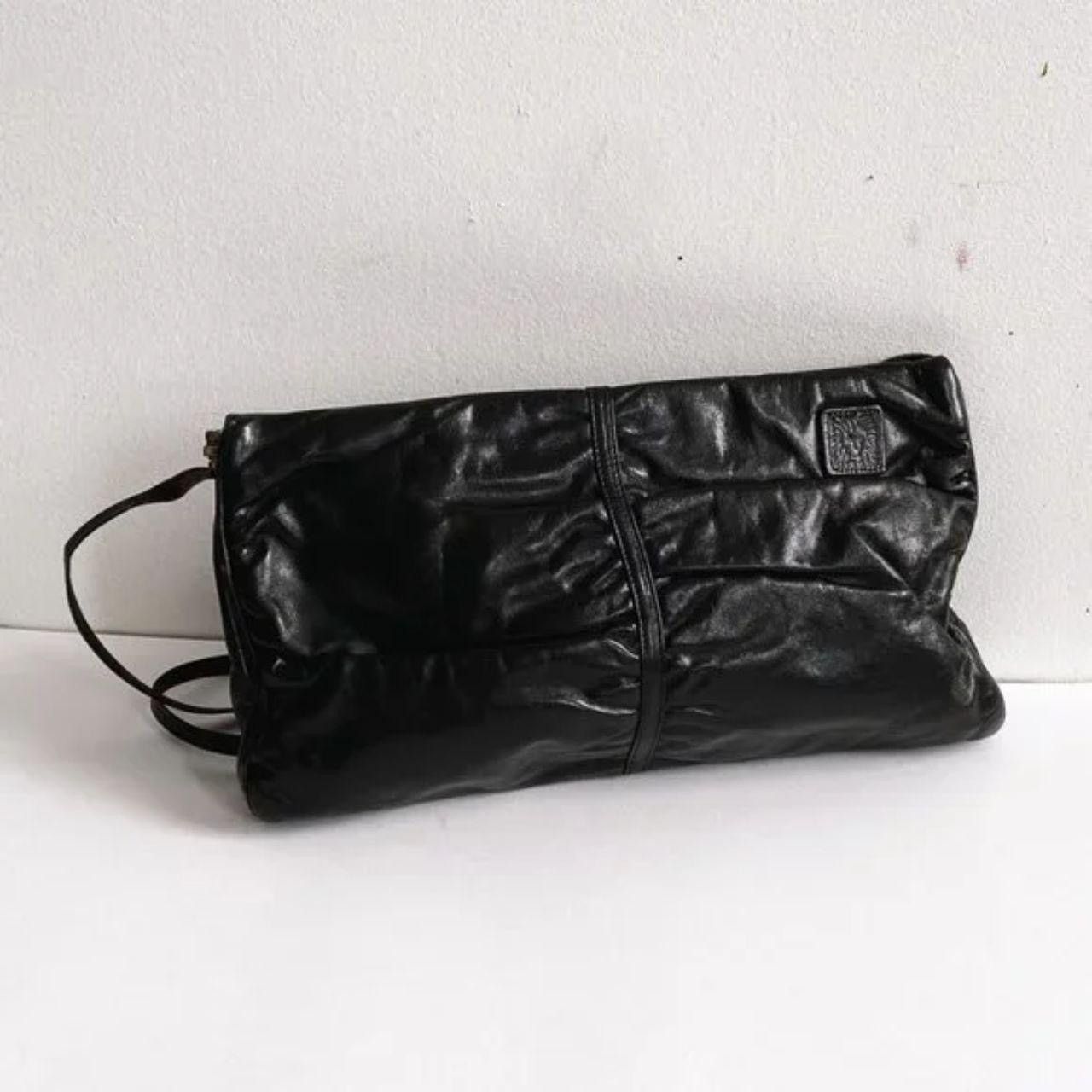 Anne Klein ANNE KLEIN VTG Black Leather Pochette / Clutch Size ONE SIZE - 6 Thumbnail
