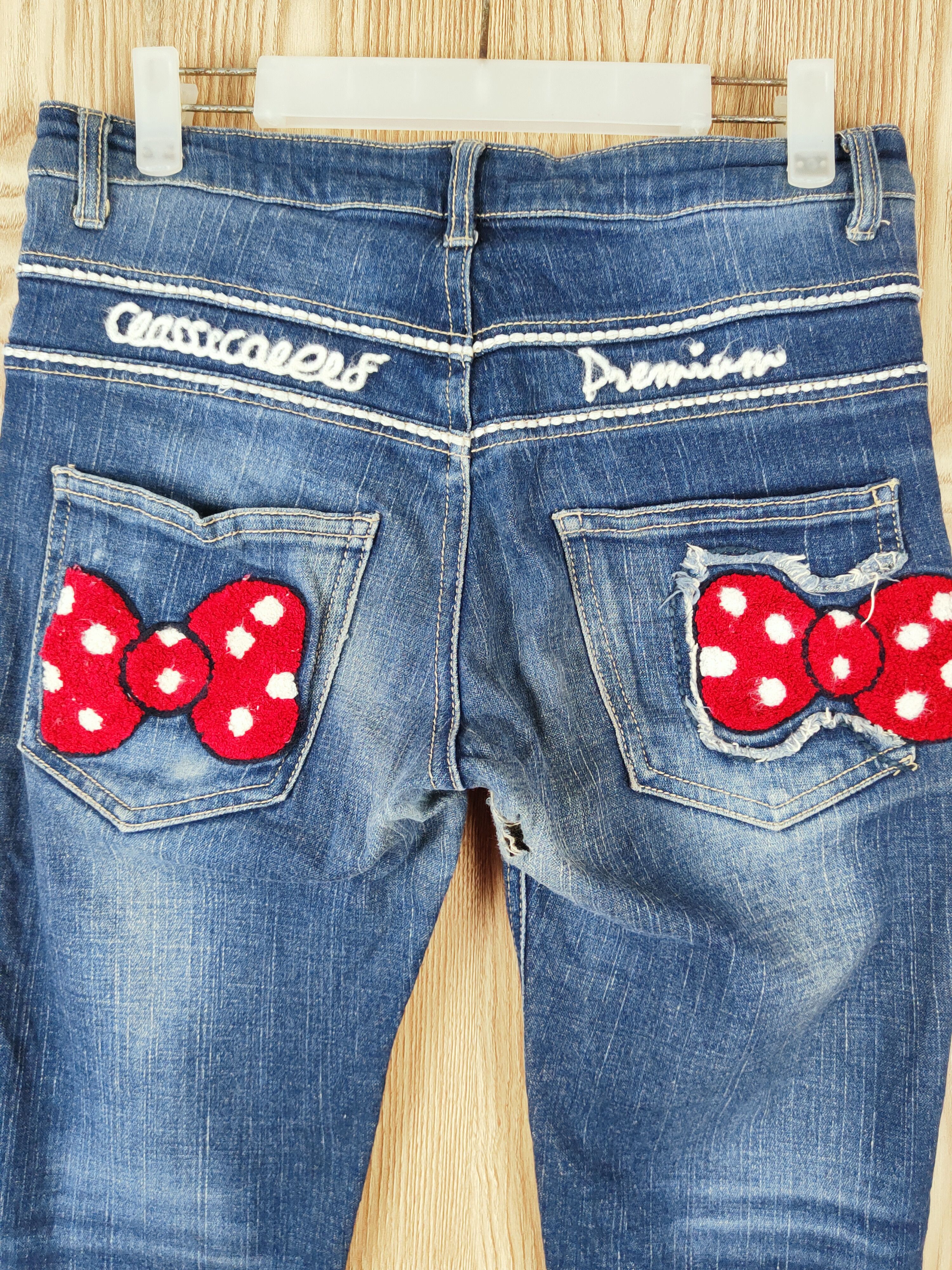 Japanese Brand × Vintage Japanese Brand Dark Blue Distressed Ripped Jeans Size 30" / US 8 / IT 44 - 10 Thumbnail