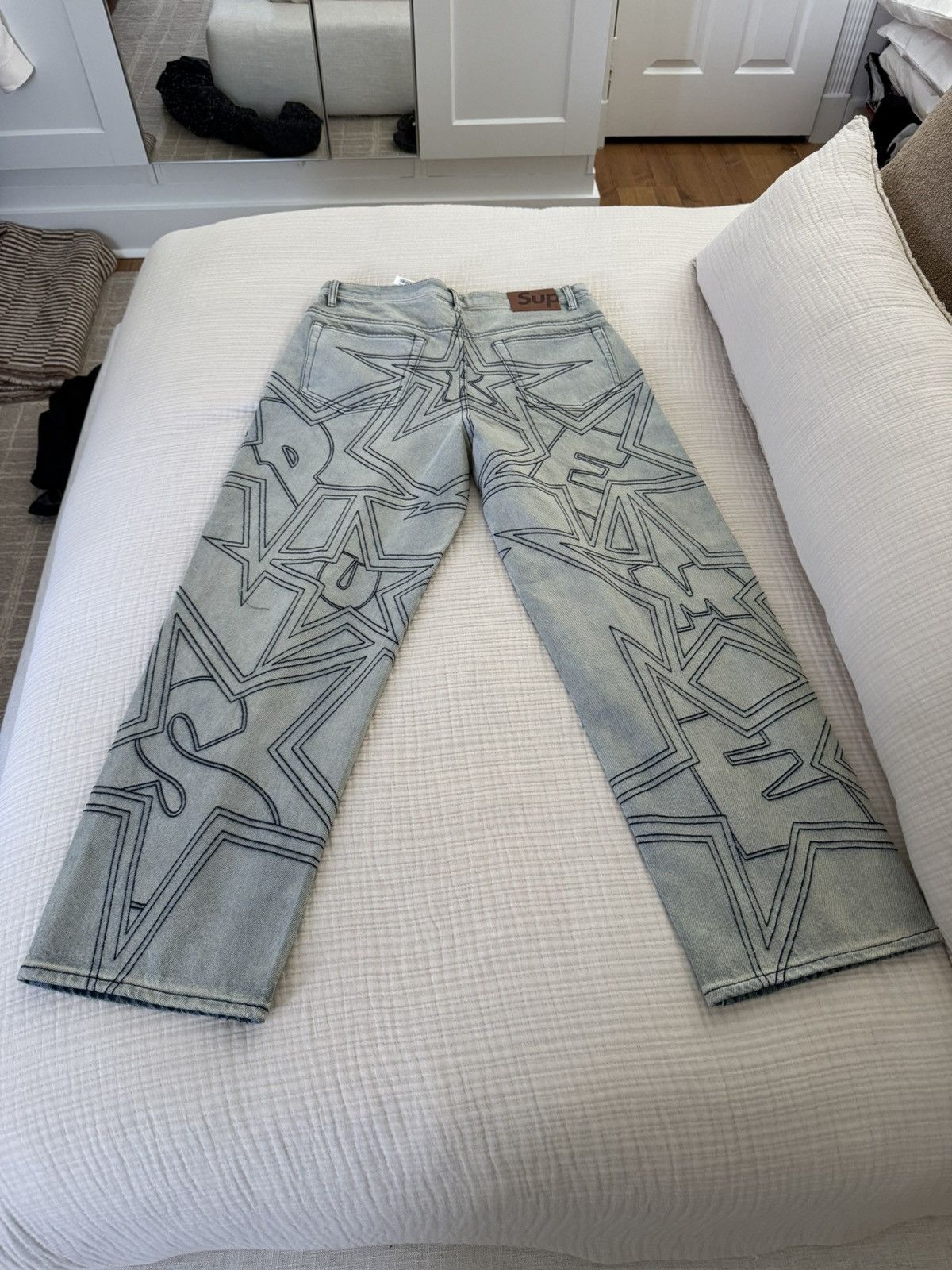 Supreme Stars Topstitch Baggy Jean Indigo Men's - SS25 - US