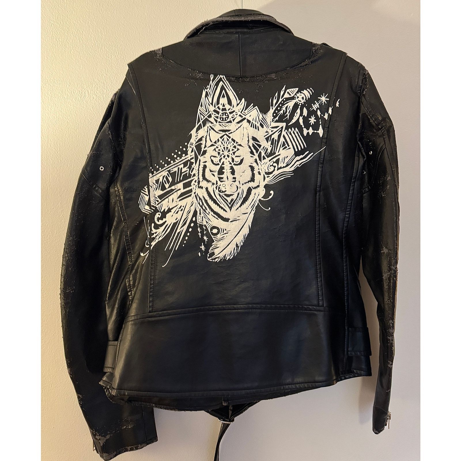 Comme des Garcons CDG Homme Plus AW15 Wolf Decal Faux Leather Biker Jacket Size US L / EU 52-54 / 3 - 2 Thumbnail