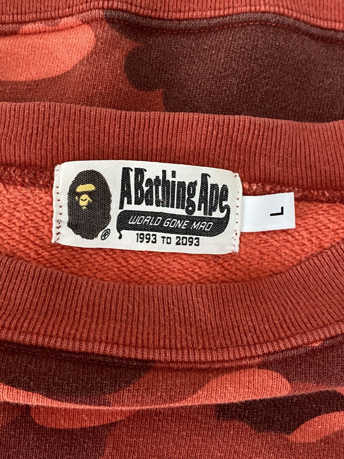 Bape Bape Color Camo Ape Crewneck Red Size L Size US L / EU 52-54 / 3 - 3 Thumbnail