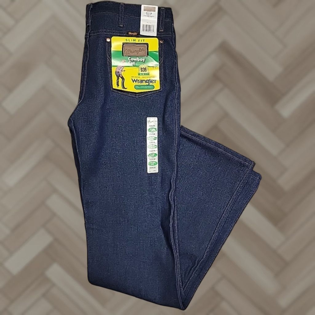 Vintage Wrangler 936DEN Jeans Men 33x36 Slim Fit Western Cowboy Denim