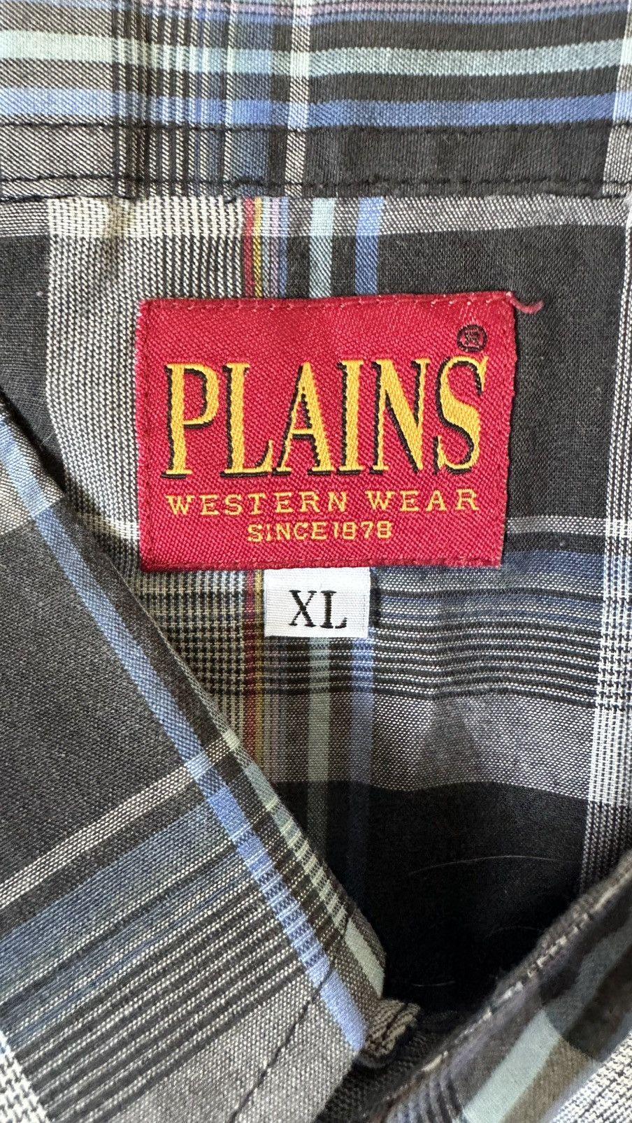 VINTAGE PLAINS WESTERN WEAR CHECKERED SHIRT
