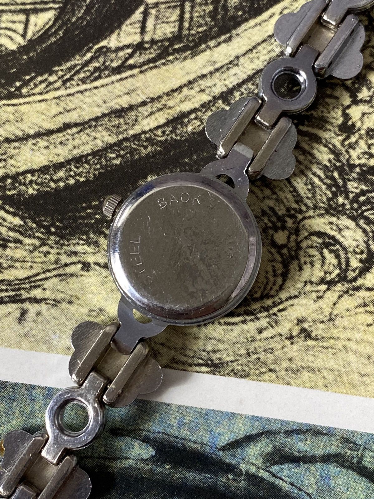 Hysteric Glamour Vintage Butterfly Link Watch Black Dial Silver Tone 🦋 Size ONE SIZE - 4 Thumbnail
