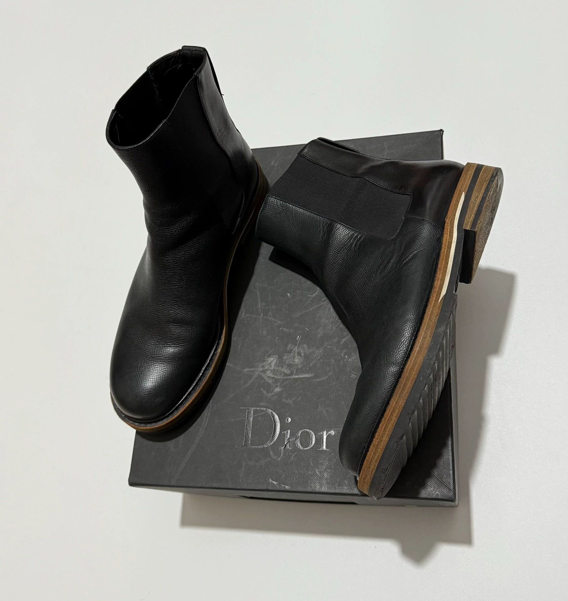 Dior Dior Grainy Calfskin Chelsea Boots FW12 KVA Show Piece Size US 8.5 / EU 41-42 - 1 Thumbnail