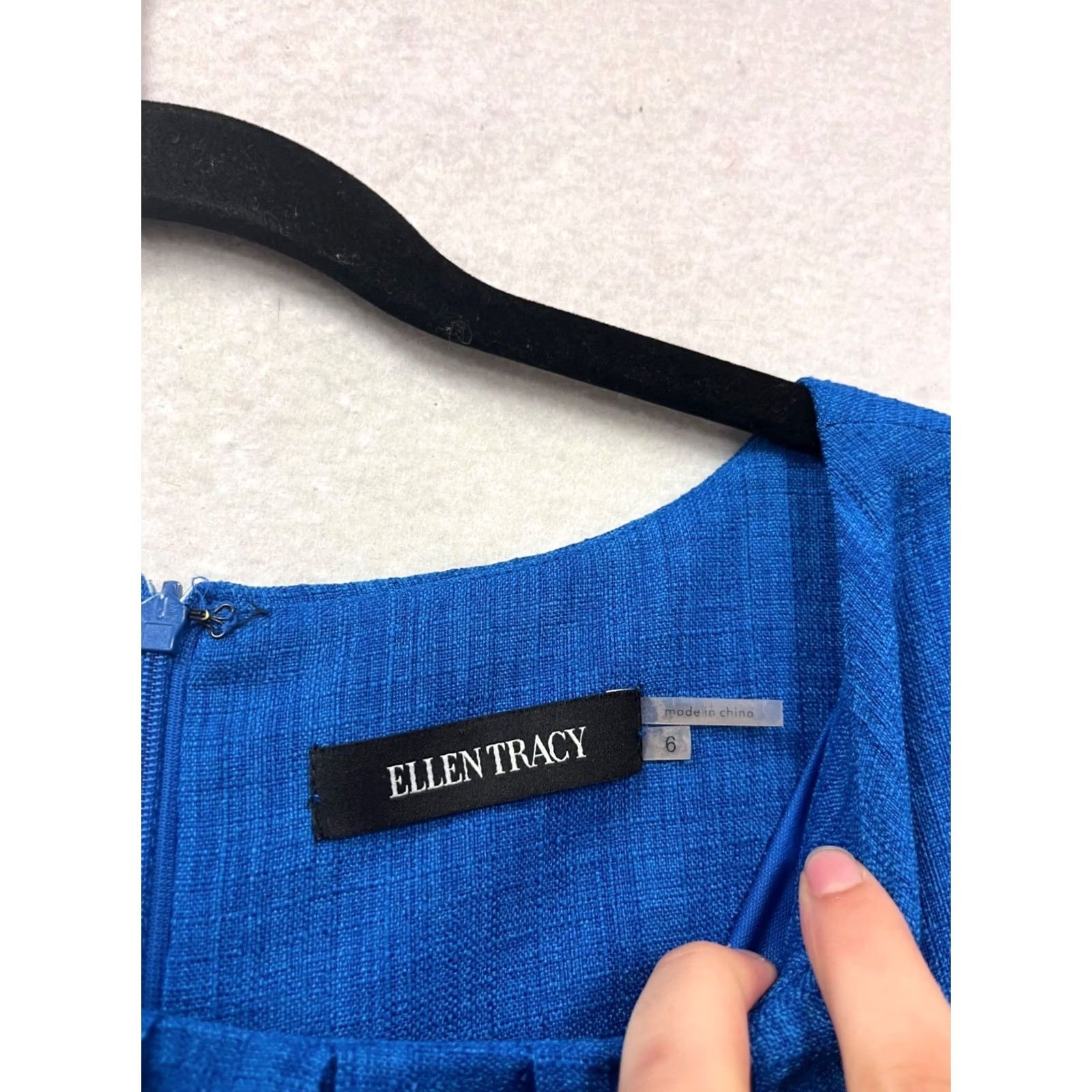 Ellen Tracy Ellen Tracy Dress Sleeveless Blue Fit & Flare Knee Length Womens 6 Size M / US 6-8 / IT 42-44 - 3 Thumbnail
