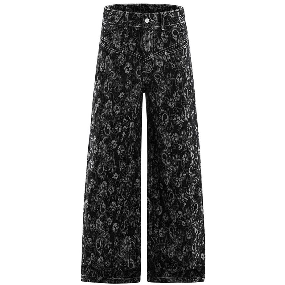 Paisley Streetwear Hip Hop Baggy Jeans