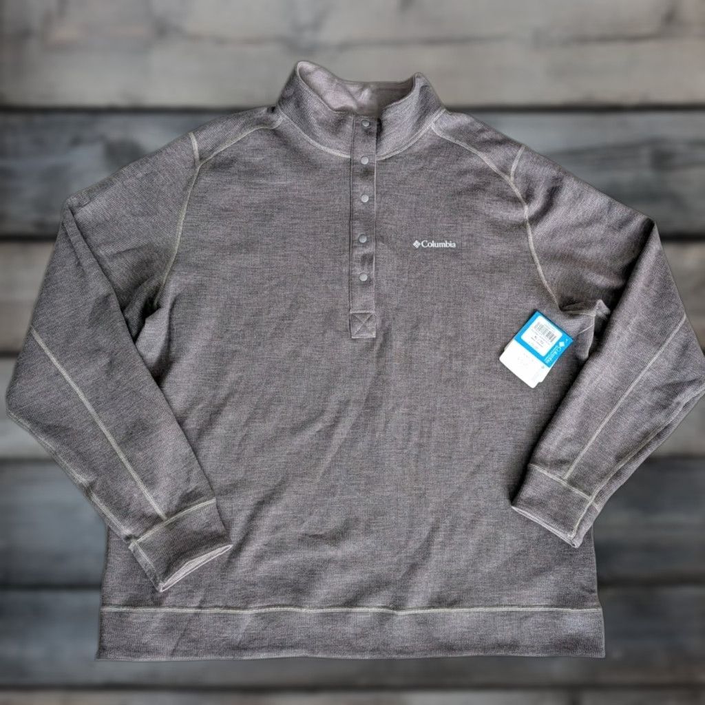 Vintage NWT Columbia Raven Ridge Reversible Pullover 1/2 Snap Mens XL Gray Sweatshirt Jacket Size US XL / EU 56 / 4 - 1 Thumbnail