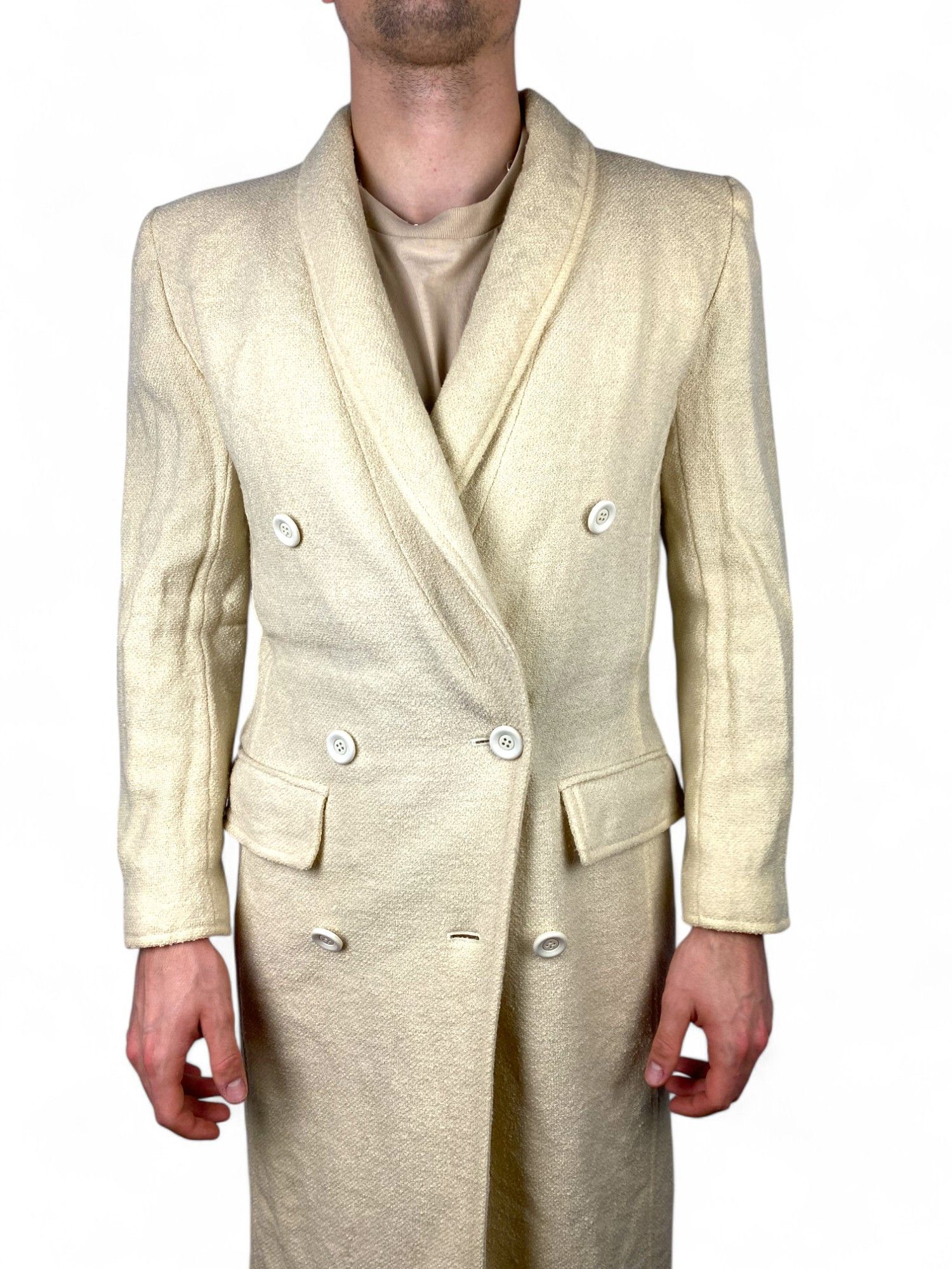 Designer × Valentino valentino womens coat boutique 90s archive cream wool Size S / US 4 / IT 40 - 3 Thumbnail