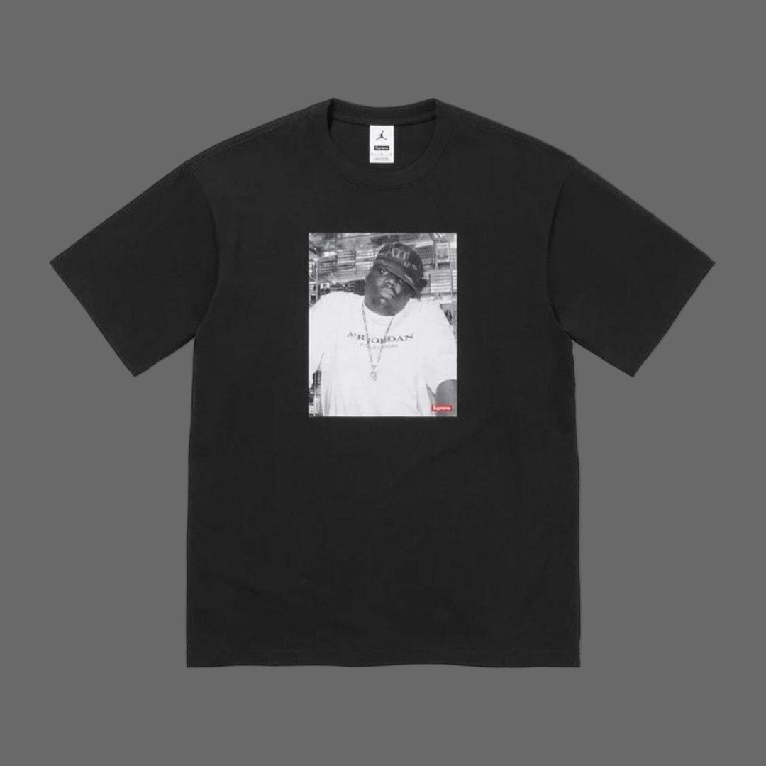 FW '24 Supreme x Jordan Biggie S/S Top SS Black Tee Size XL