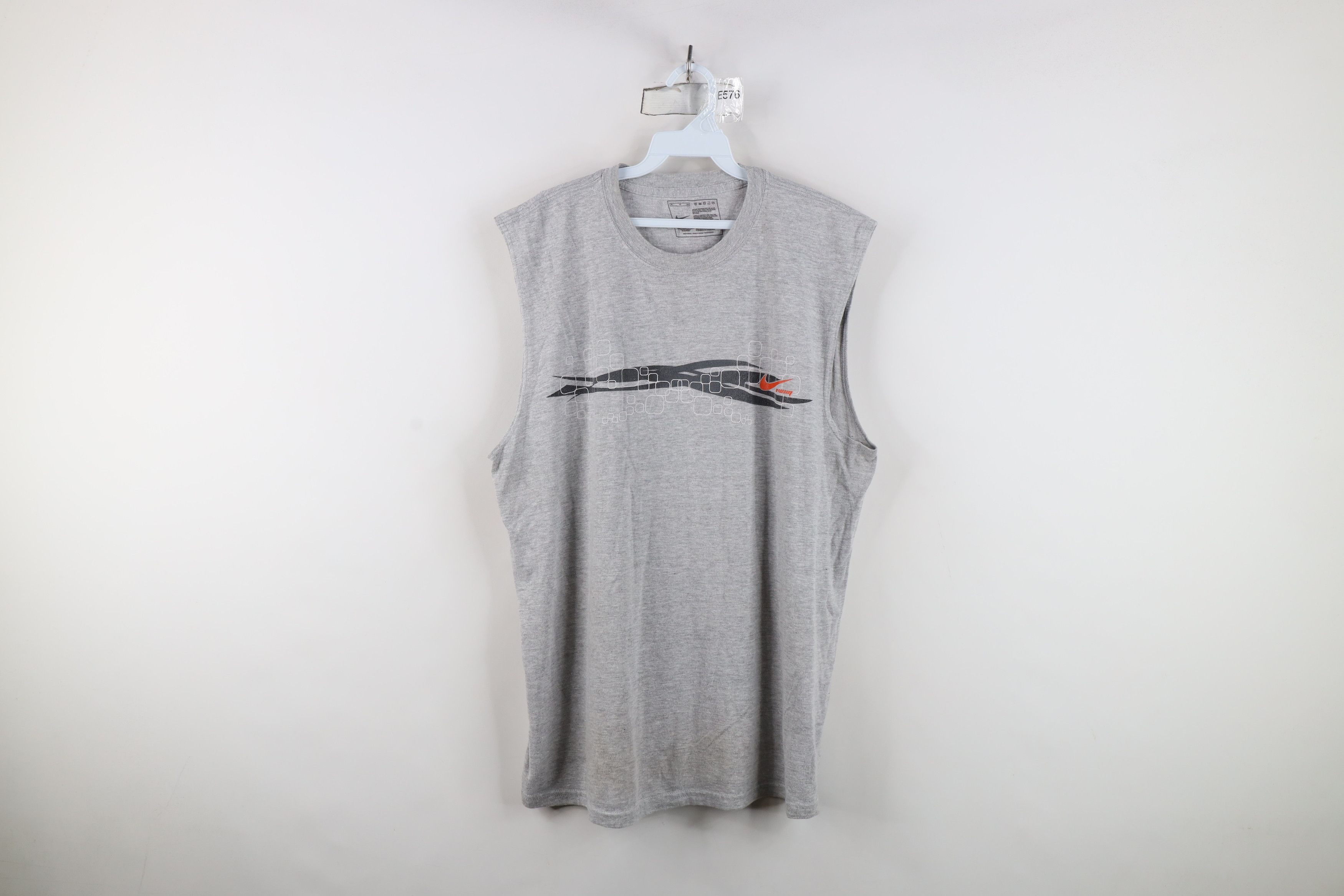 Vintage Nike Swim Mini Swoosh Tribal Muscle T-Shirt Gray