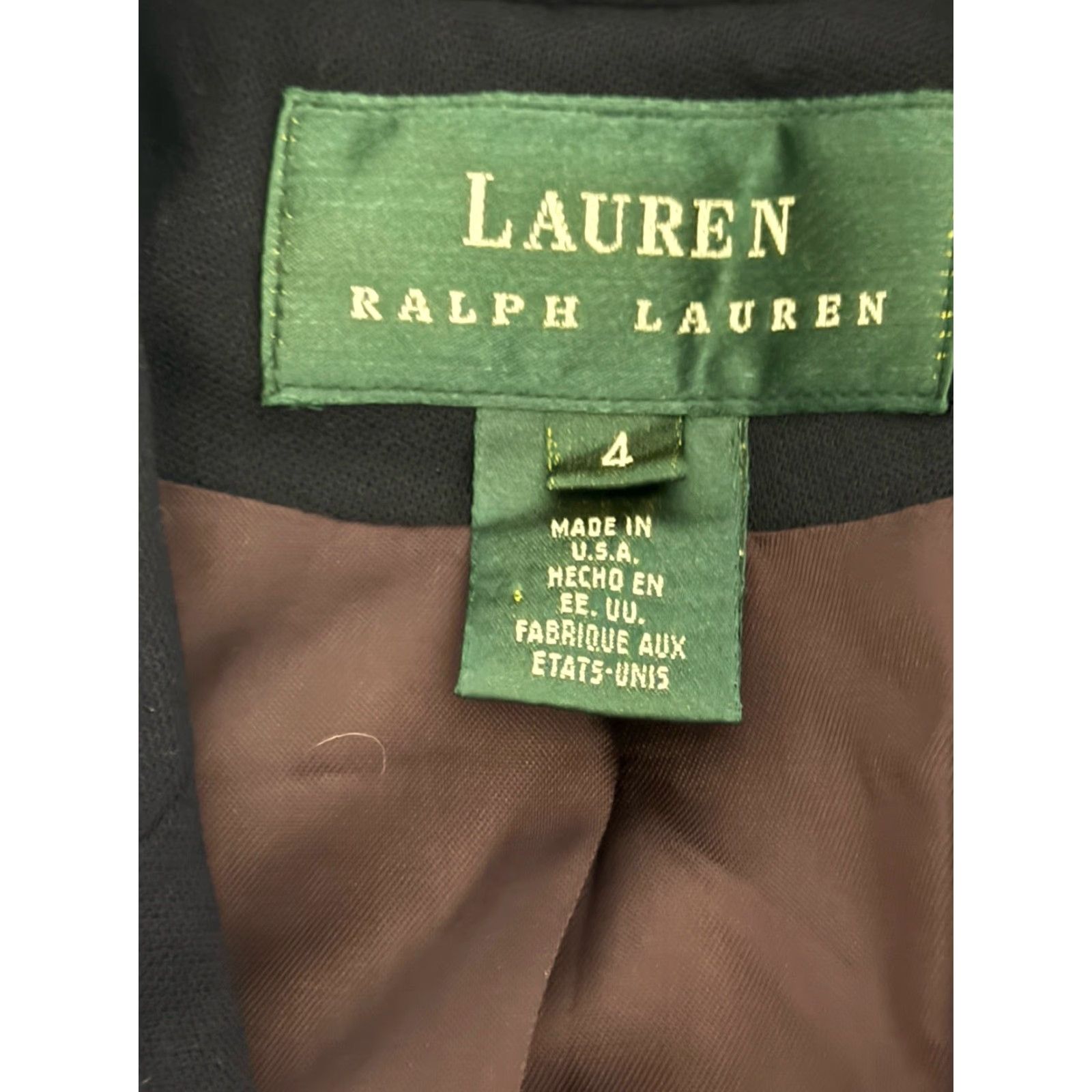 Ralph Lauren VINTAGE Lauren Ralph Lauren Suit Jacket Womens Navy Blue 4 Wool Notch 3-Button Blazer USA Pocket Emblem City 90s Size S / US 4 / IT 40 - 6 Thumbnail