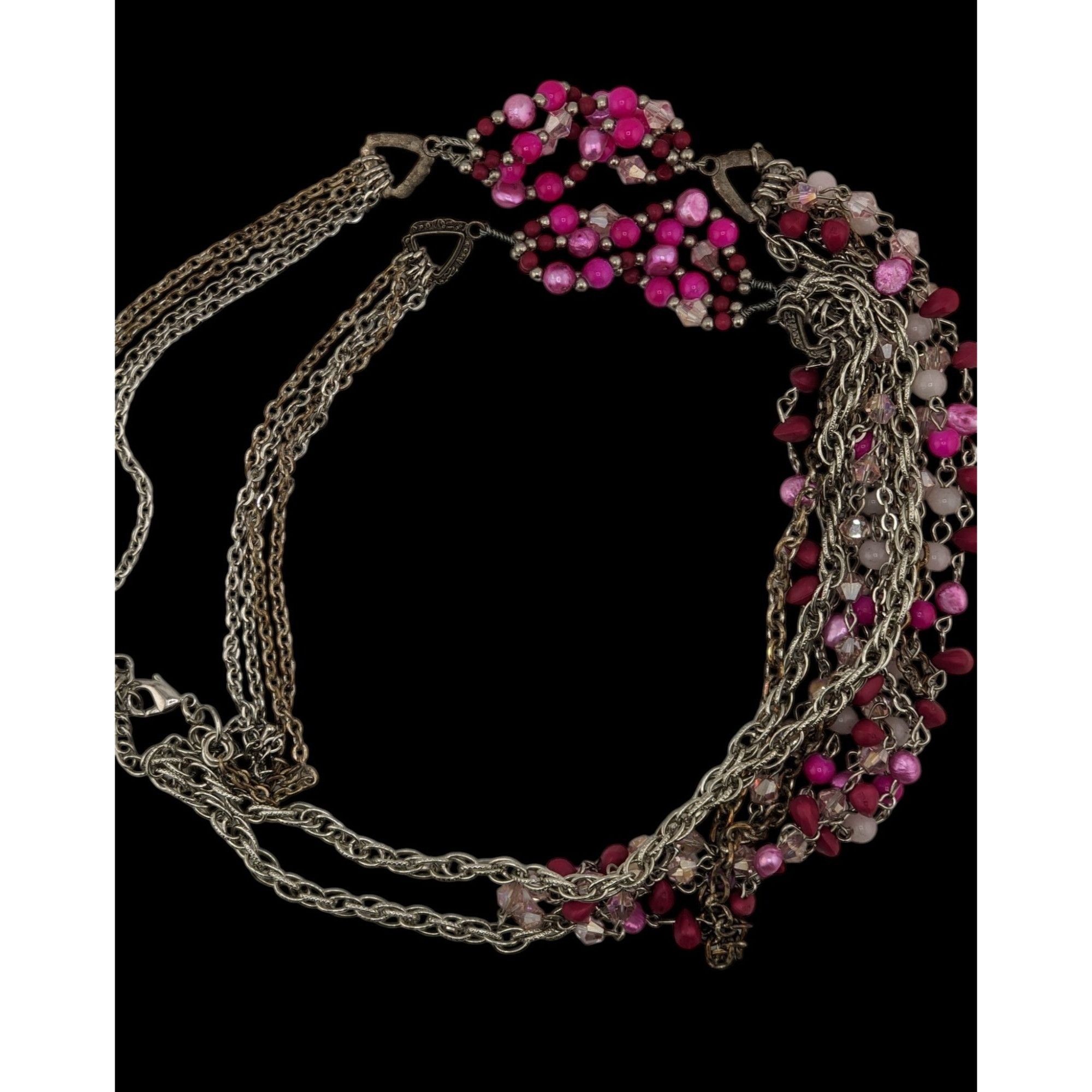 Other Vintage Y2K Multilayer Pink Bead & Chain Necklace Size ONE SIZE - 4 Thumbnail