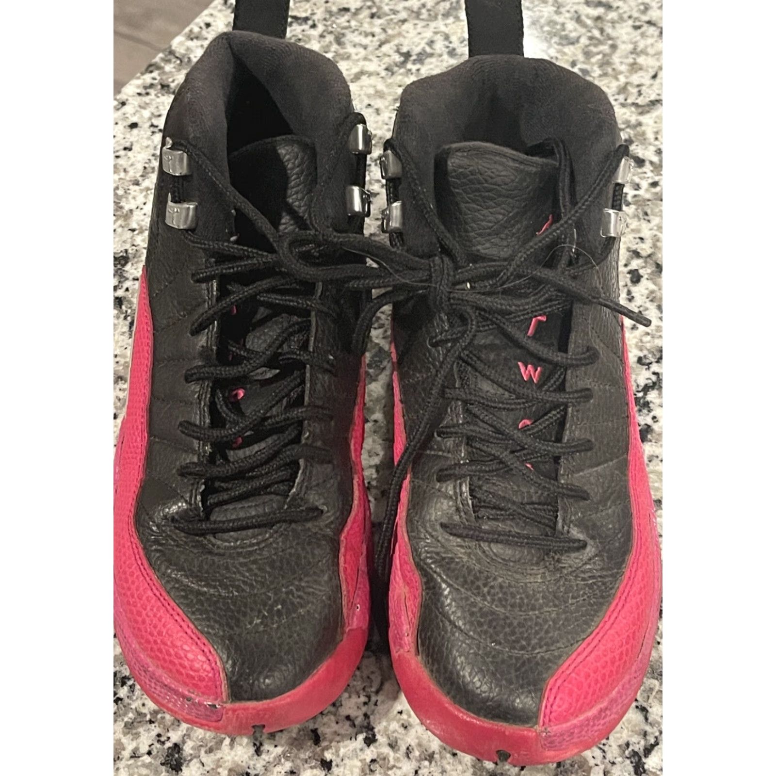 Jordan Brand Nike Air Jordan 12 Retro GS Deadly Pink Black Size 4Y Womens 5.5 510815-026 Sneakers Black/Pink, Jordan, Retro, Basketball, Limited Edition Size ONE SIZE - 4 Thumbnail