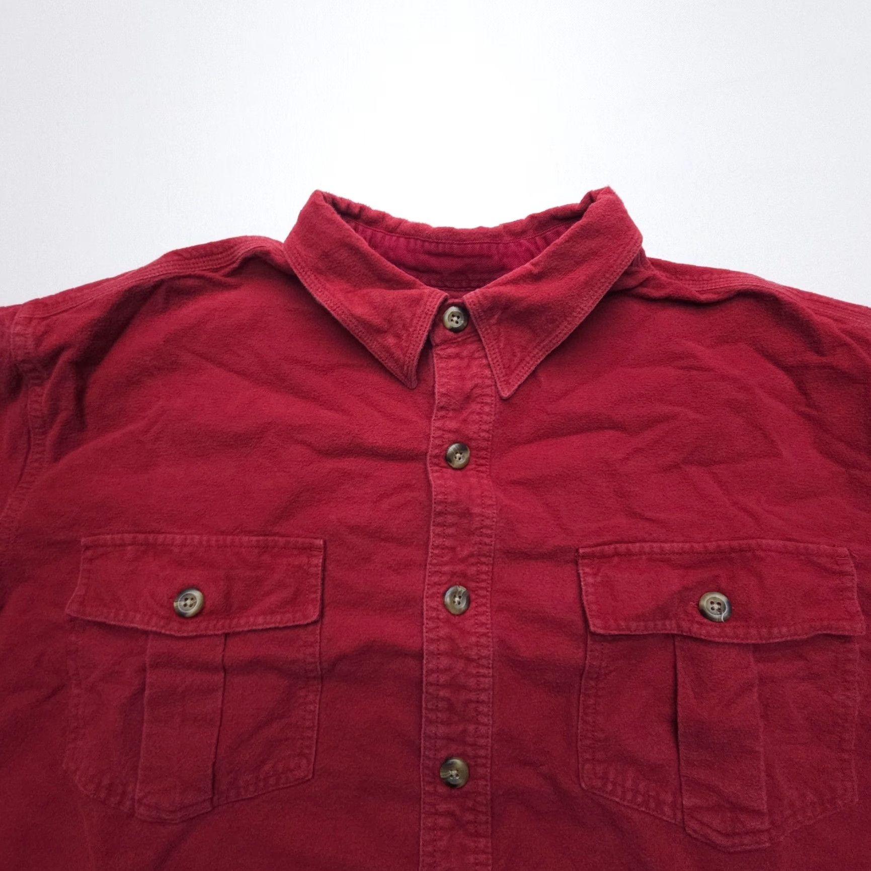 Eddie Bauer VINTAGE Eddie Bauer Shirt Mens XL Red Chamois Heavy Flannel Button-Up 90s Outdoor Workwear 3 Pocket Heavyweight Casual Size US XL / EU 56 / 4 - 4 Thumbnail