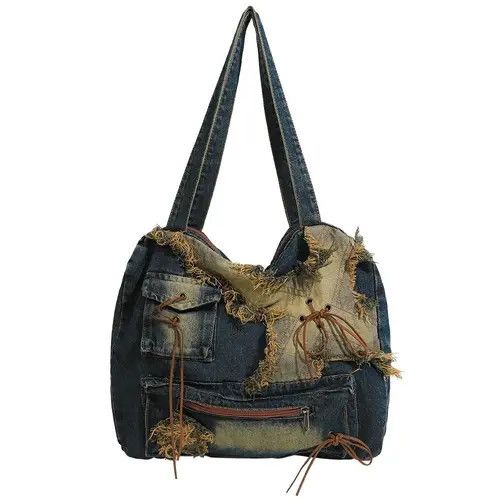 Vintage Vintage Blue Denim Shoulder Bag Size ONE SIZE - 1 Thumbnail