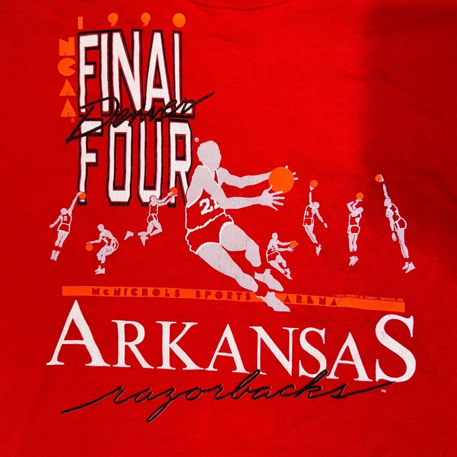 Other Vintage 1990 NCAA Arkansas Razorbacks Basketball Single Stit Size US XL / EU 56 / 4 - 5 Thumbnail