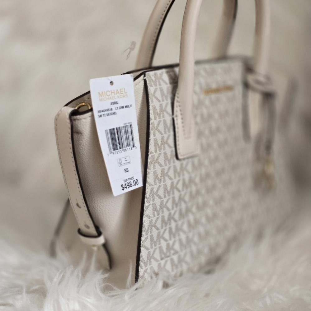 Michael Kors Michael Kors Monogram Handbag in Cream and Gold Size ONE SIZE - 3 Thumbnail