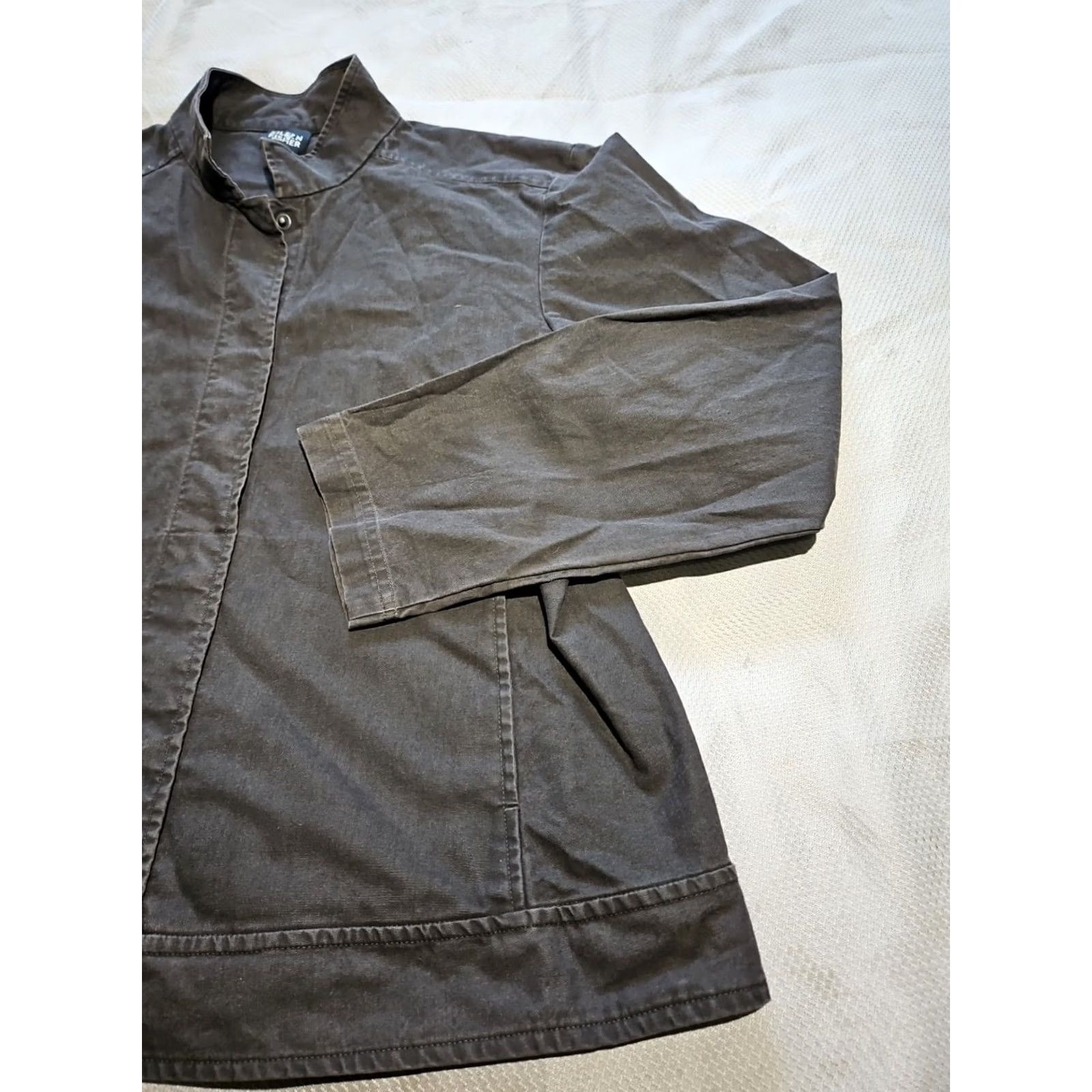 Eileen Fisher Eileen Fisher Jacket Womens Medium Black Chambray Snap Lightweight Shacket Top Size M / US 6-8 / IT 42-44 - 4 Thumbnail