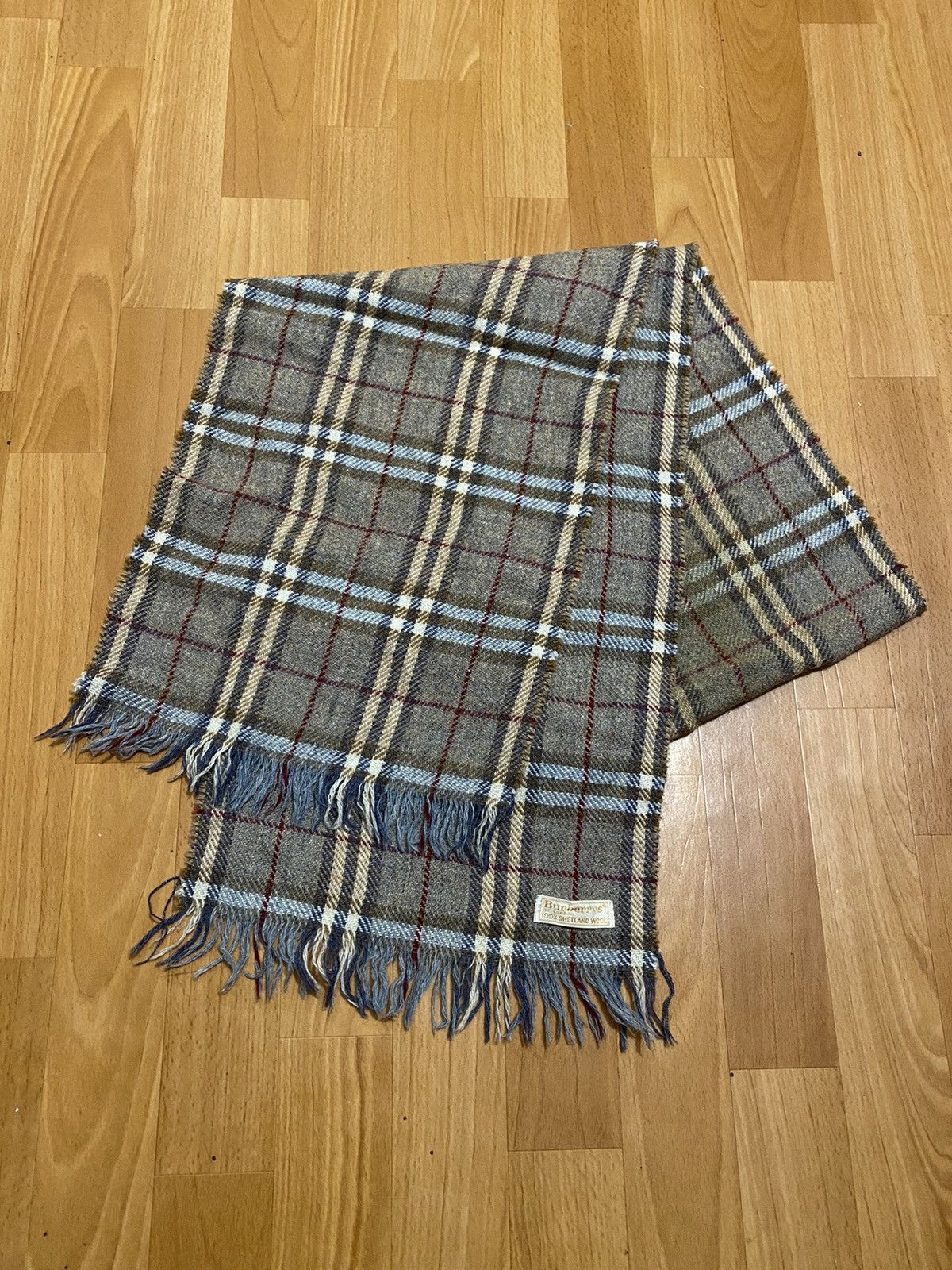 Vintage Burberry Nova Check Wool Tassel Scarf main image 1