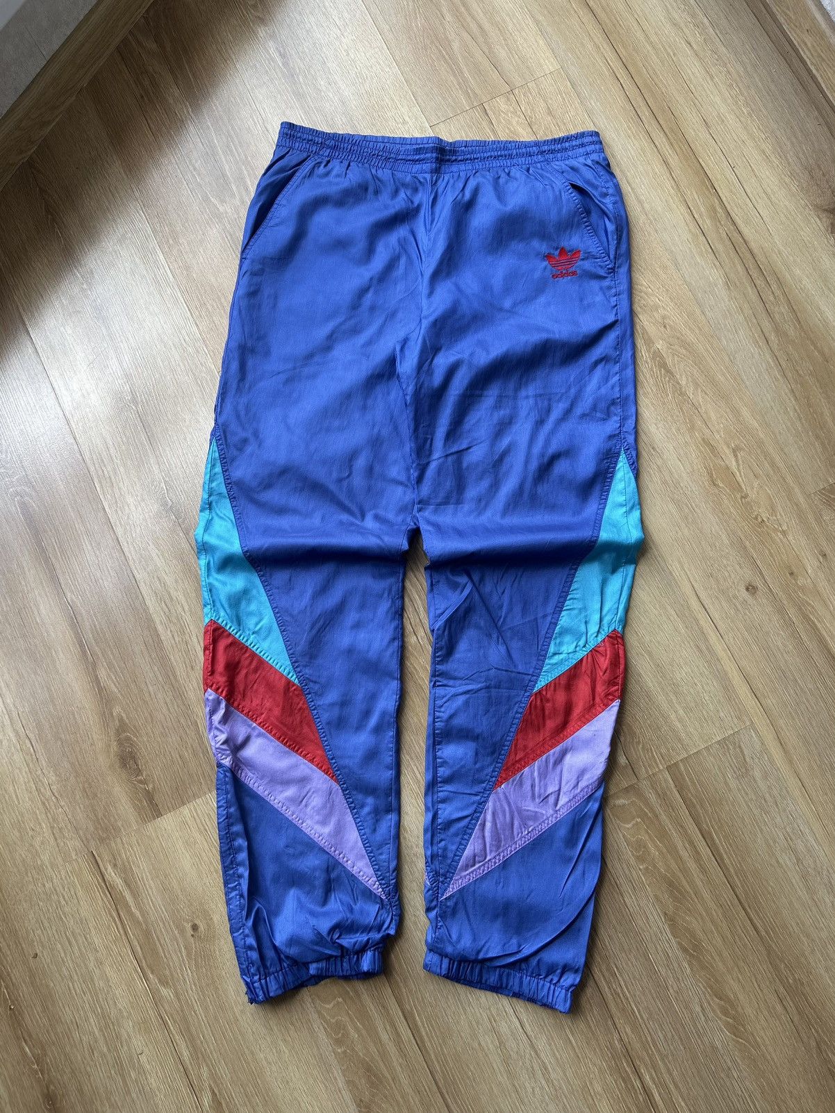 Adidas Vintage 80s Adidas Trefoil Y2K Retro Nylon Track Suit Size US L / EU 52-54 / 3 - 6 Thumbnail