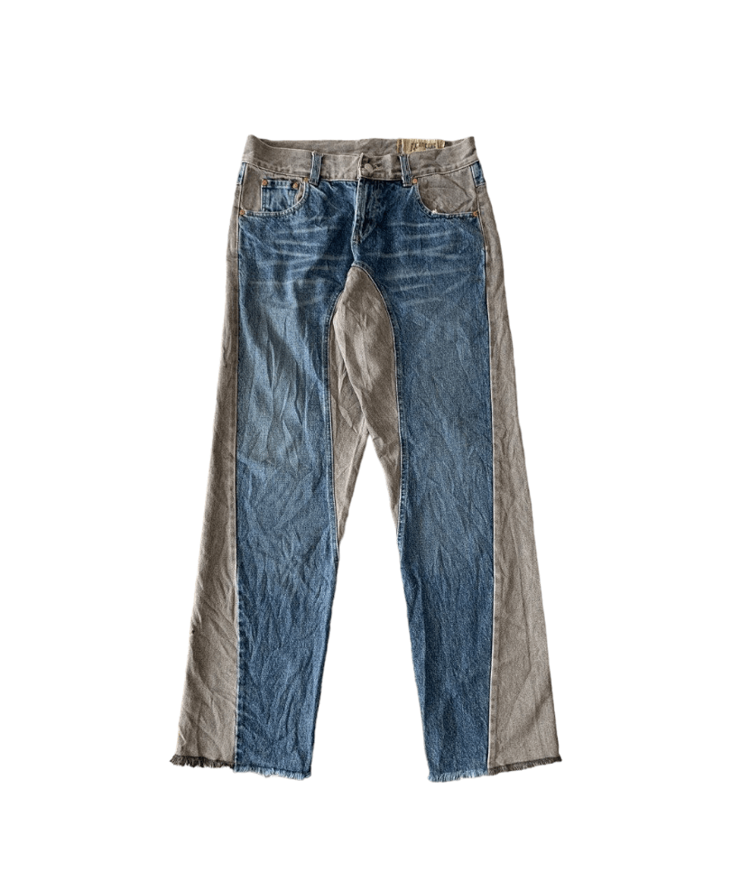 Sugar Cane distressed denim 2 tone style
