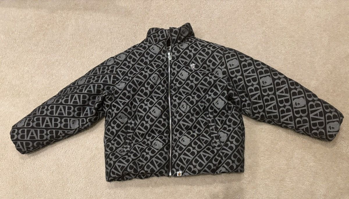 Bape DENIM MONOGRAM PUFFER DOWN JACKET Size US XL / EU 56 / 4 - 3 Thumbnail