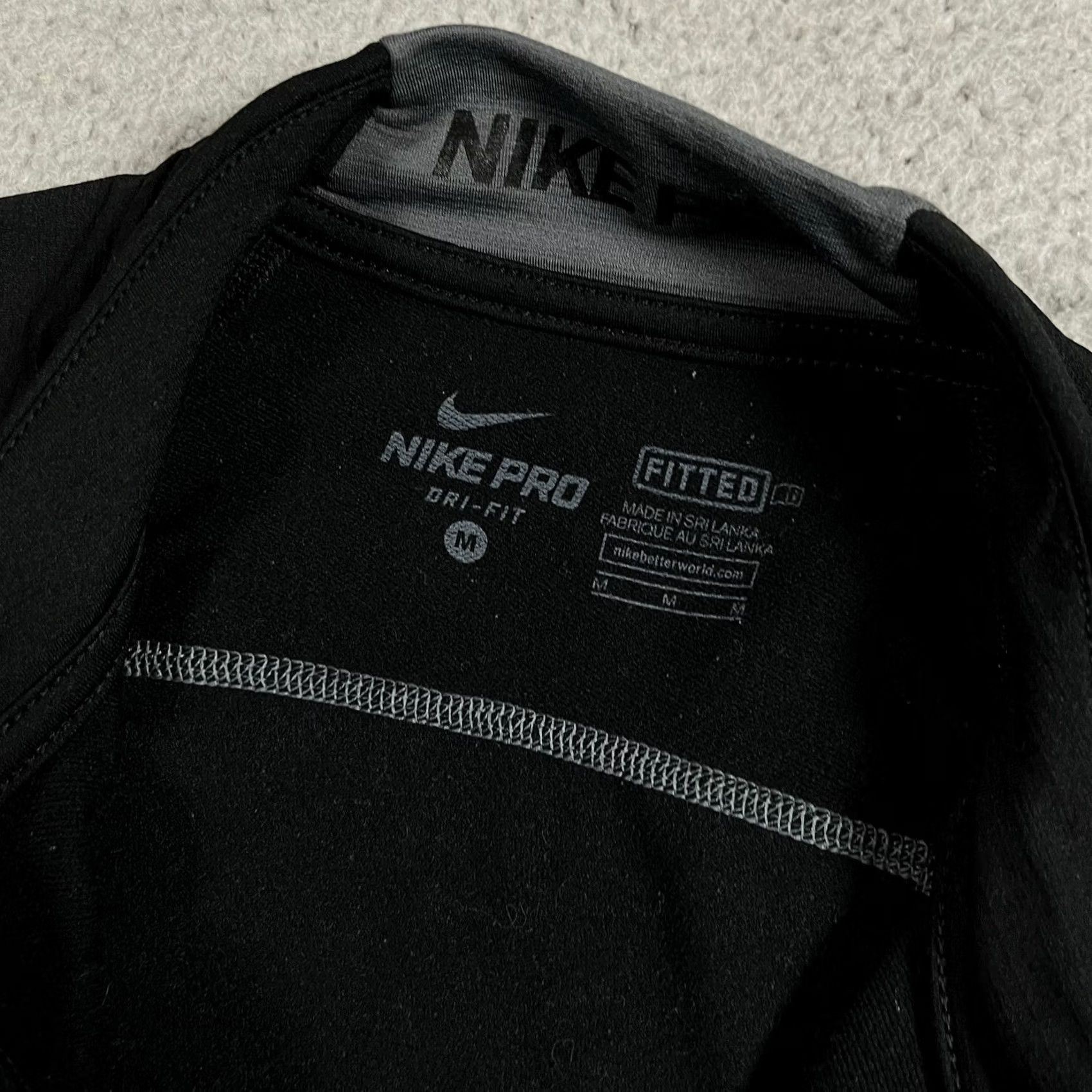 Nike Nike Pro Combat 1/4 Zip Pullover Mens M Black Long Sleeve Fitted Compression Shirt Size US M / EU 48-50 / 2 - 4 Thumbnail