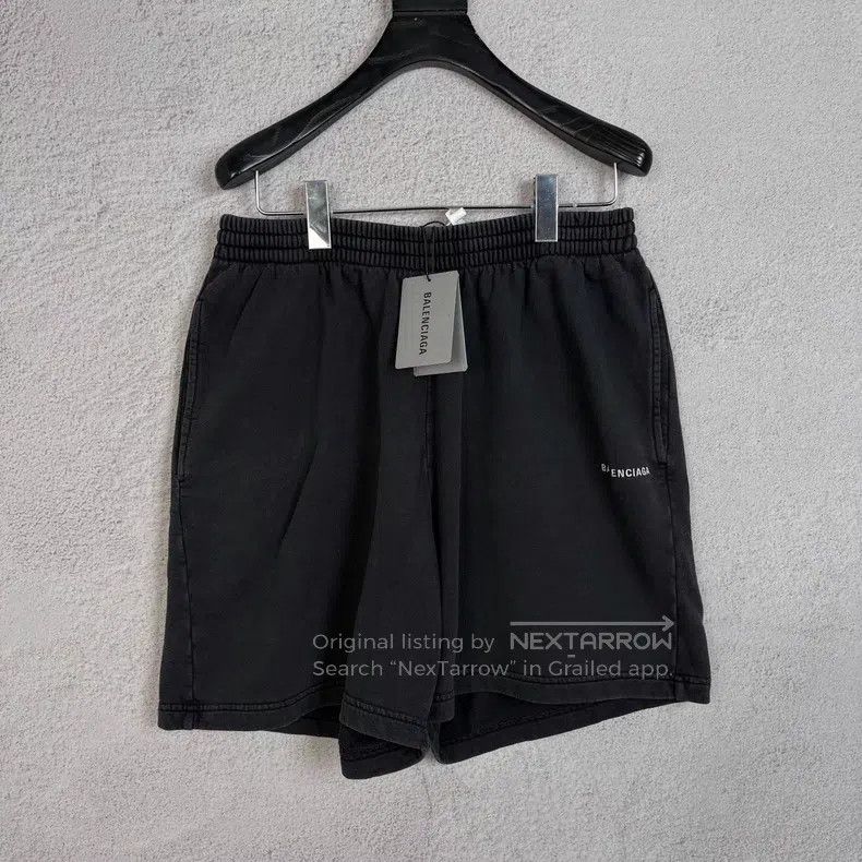Balenciaga Balenciaga size S Black Distressed Washed Drawstring Short Size US 27 - 1 Thumbnail