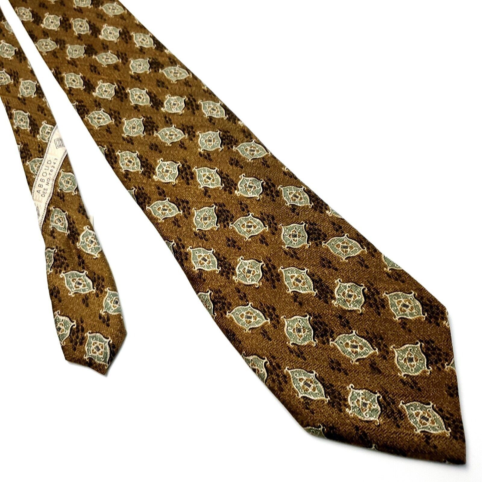 Joseph Abboud Joseph Abboud Silk Tie Textured Brown Geometric Size ONE SIZE - 1 Thumbnail