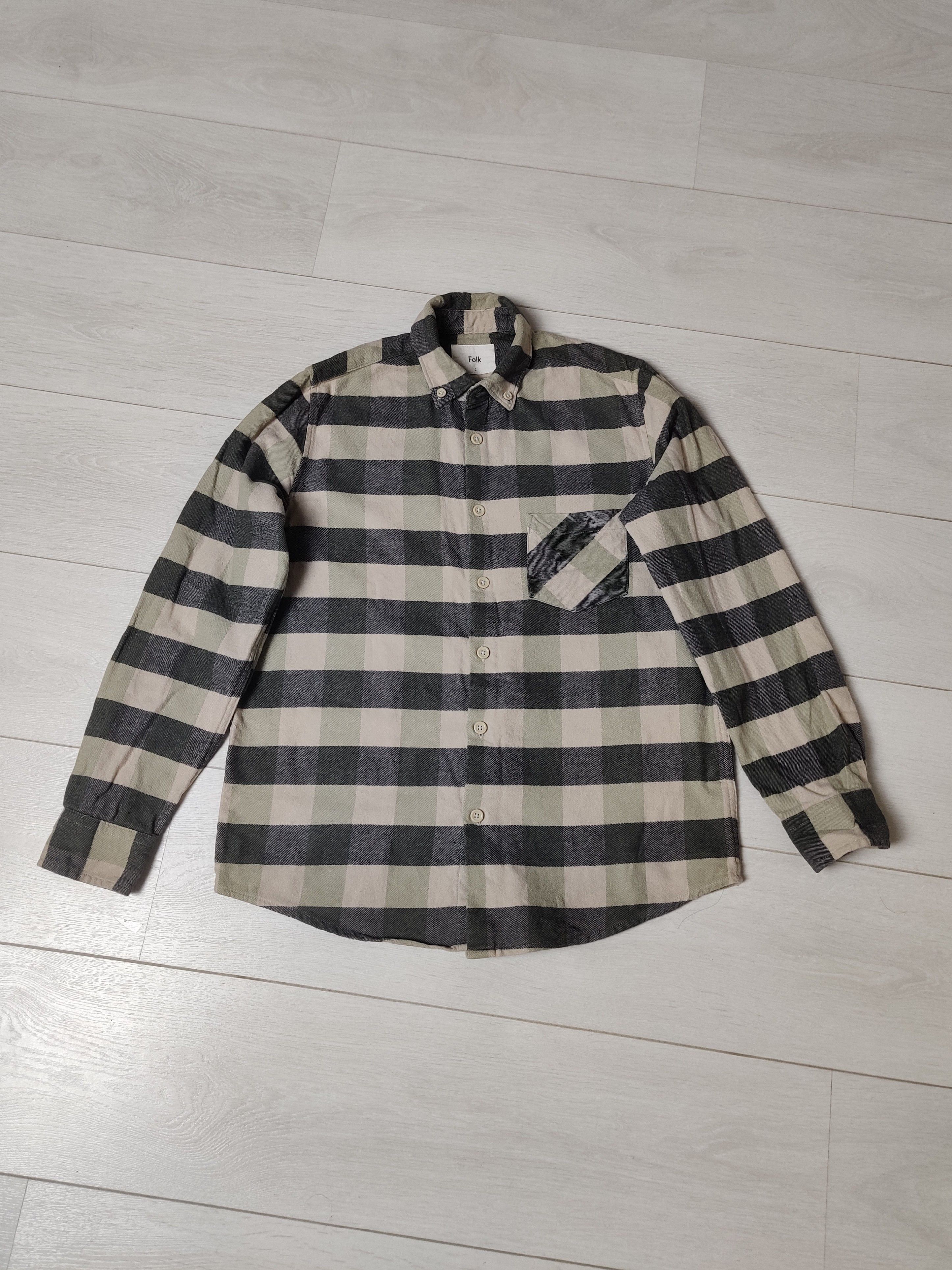 Folk Folk checkered cotton shirt long sleeve Size US S / EU 44-46 / 1 - 1 Thumbnail