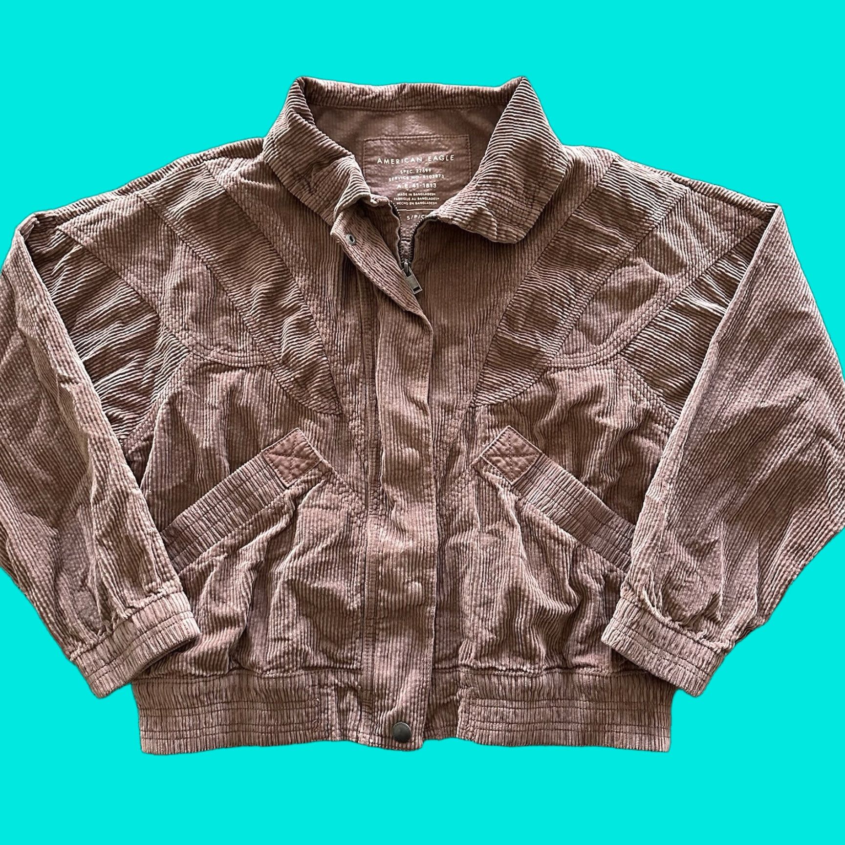 American Eagle Outfitters VINTAGE American Eagle Outfitters Corduroy Bomber Jacket Womens S Brown Retro Pockets Size S / US 4 / IT 40 - 1 Thumbnail