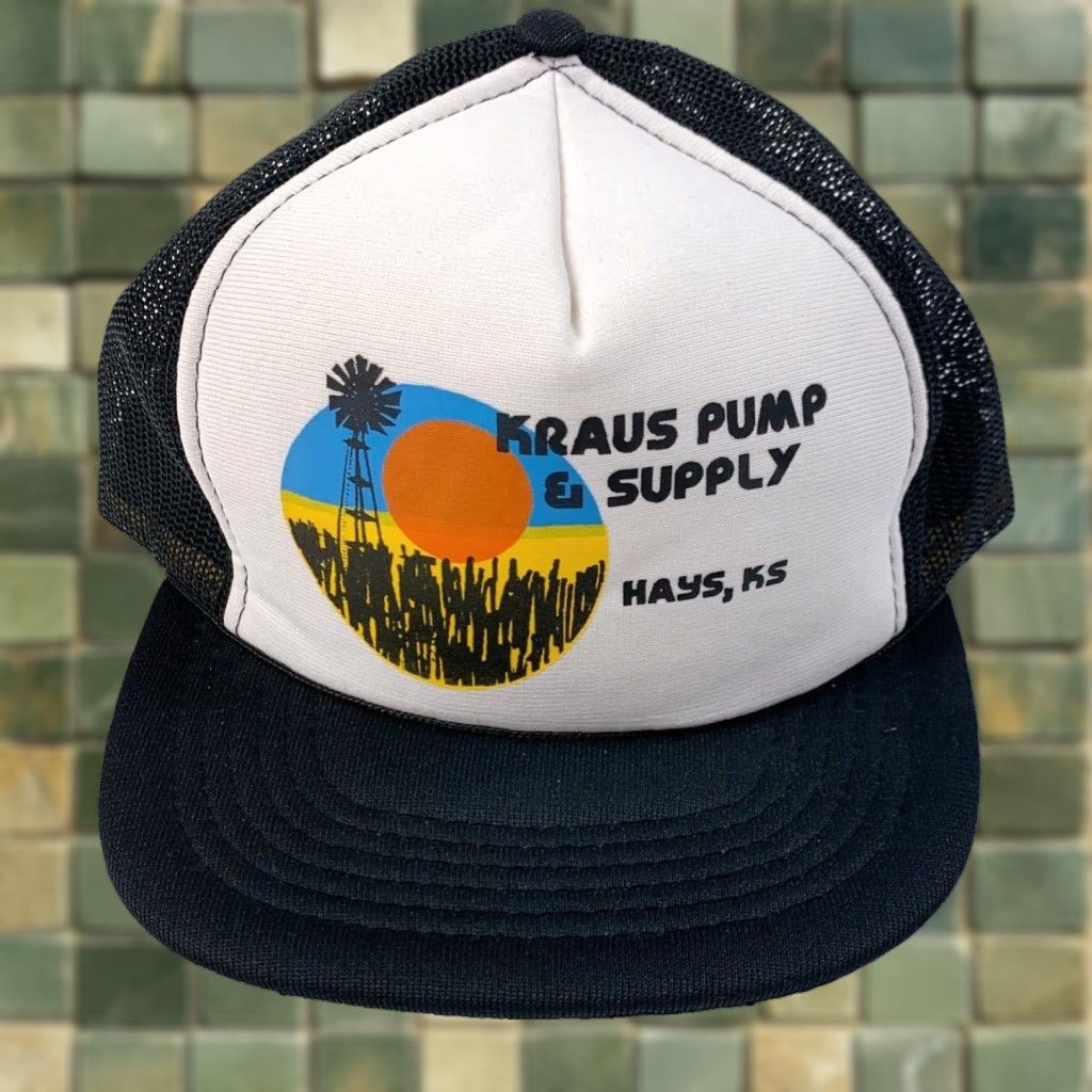 Vintage VINTAGE YA Snapback Trucker Hat Cap Black White Hays Kansas Pump & Supply Kraus YA Cap Mens Girls Boys Size ONE SIZE - 1 Thumbnail