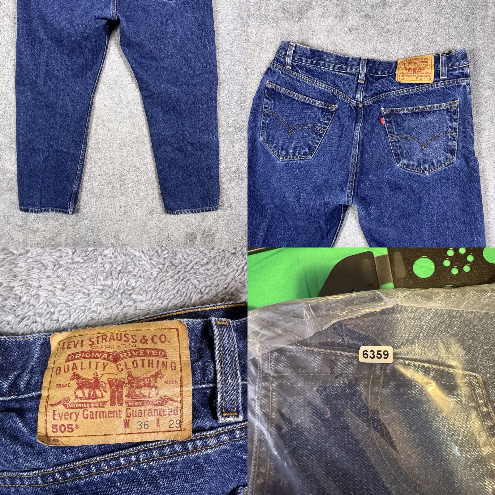 Levi's VINTAGE Levi's 505 Jeans Mens 34x28 Regular Straight Whisker Blue Denim Cotton 80s 90s Logo Size US 36 / EU 52 - 9 Thumbnail